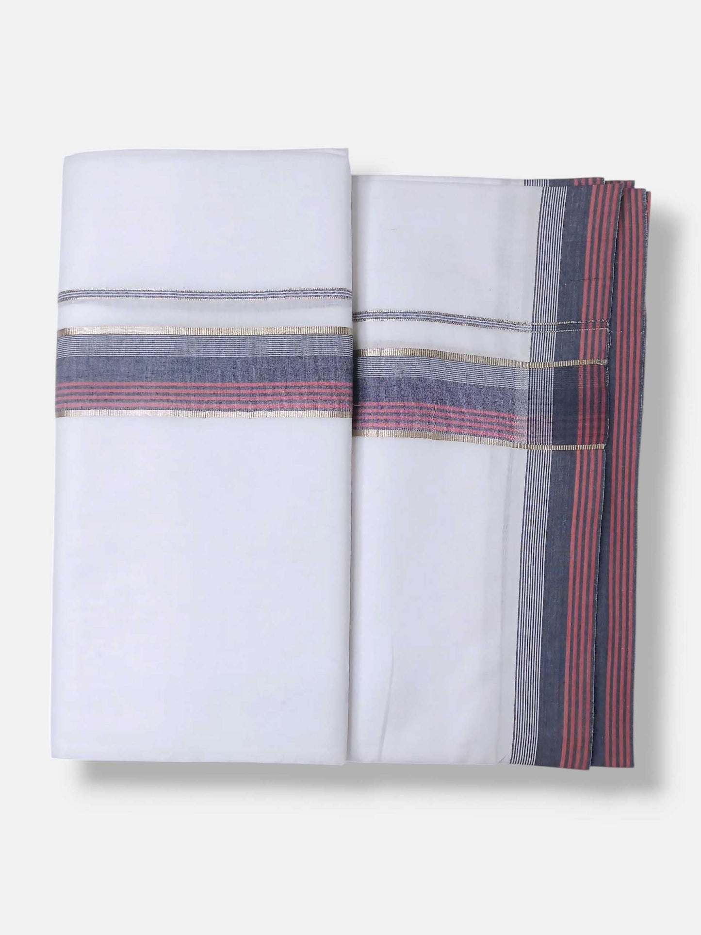 Pure White Cotton Men's Double Dhoti