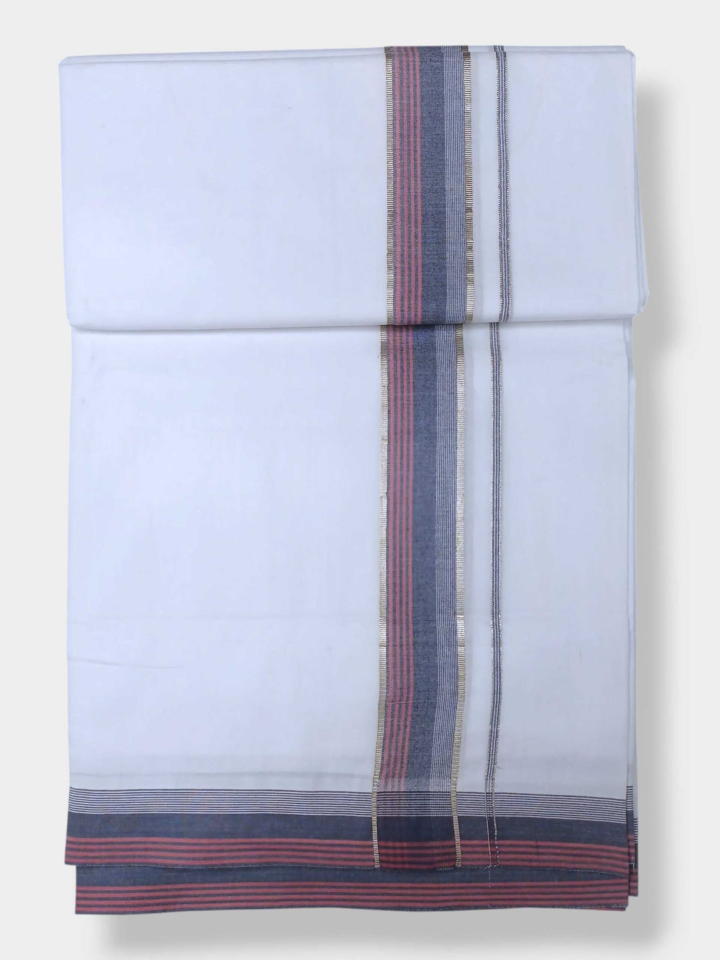 Pure White Cotton Men's Double Dhoti
