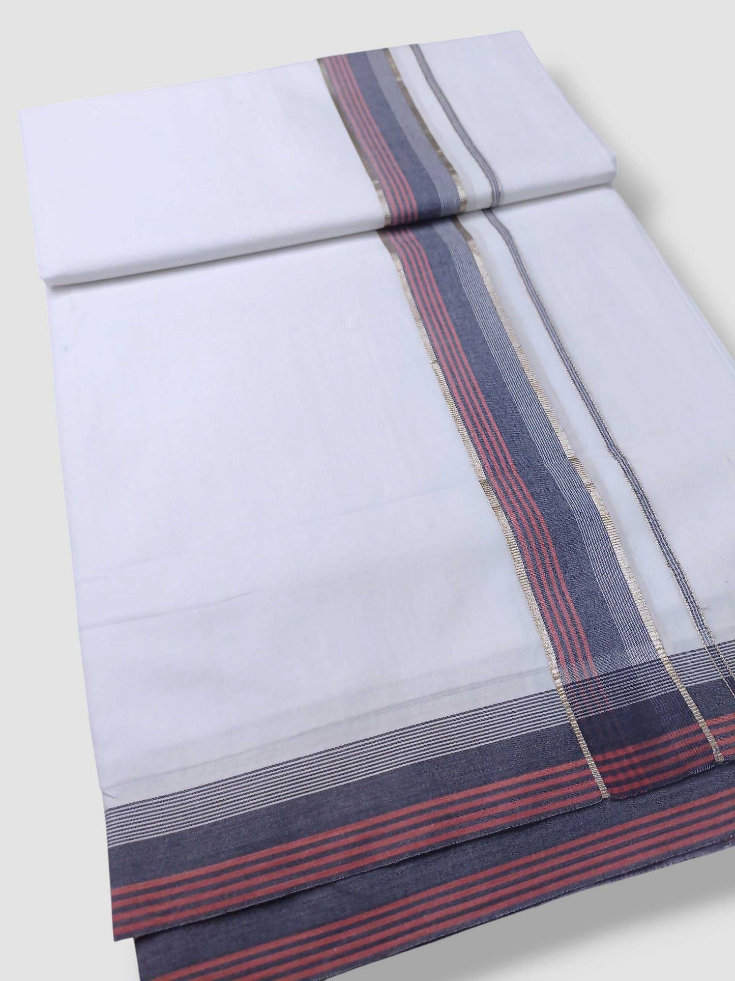 Pure White Cotton Men's Double Dhoti