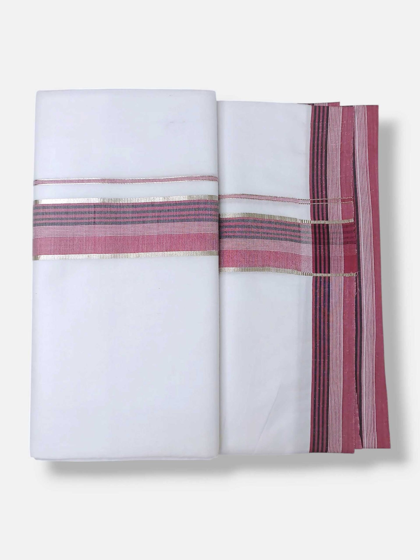Pure White Cotton Men's Double Dhoti