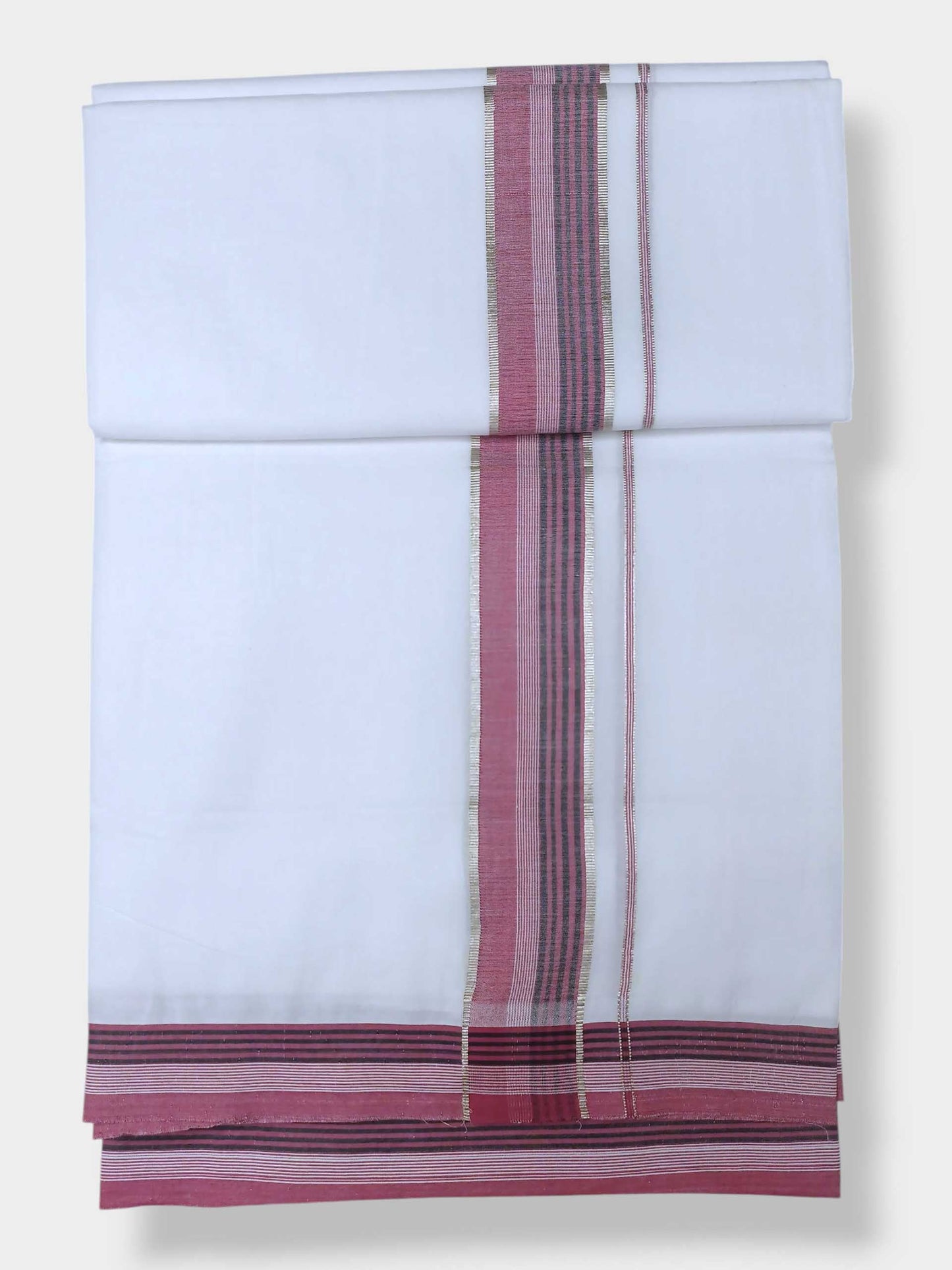 Pure White Cotton Men's Double Dhoti