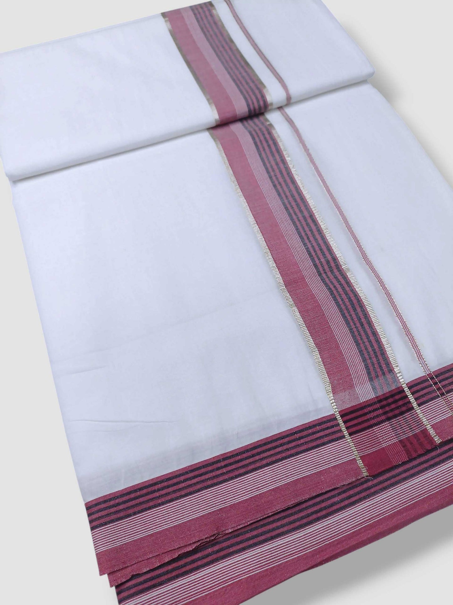 Pure White Cotton Men's Double Dhoti