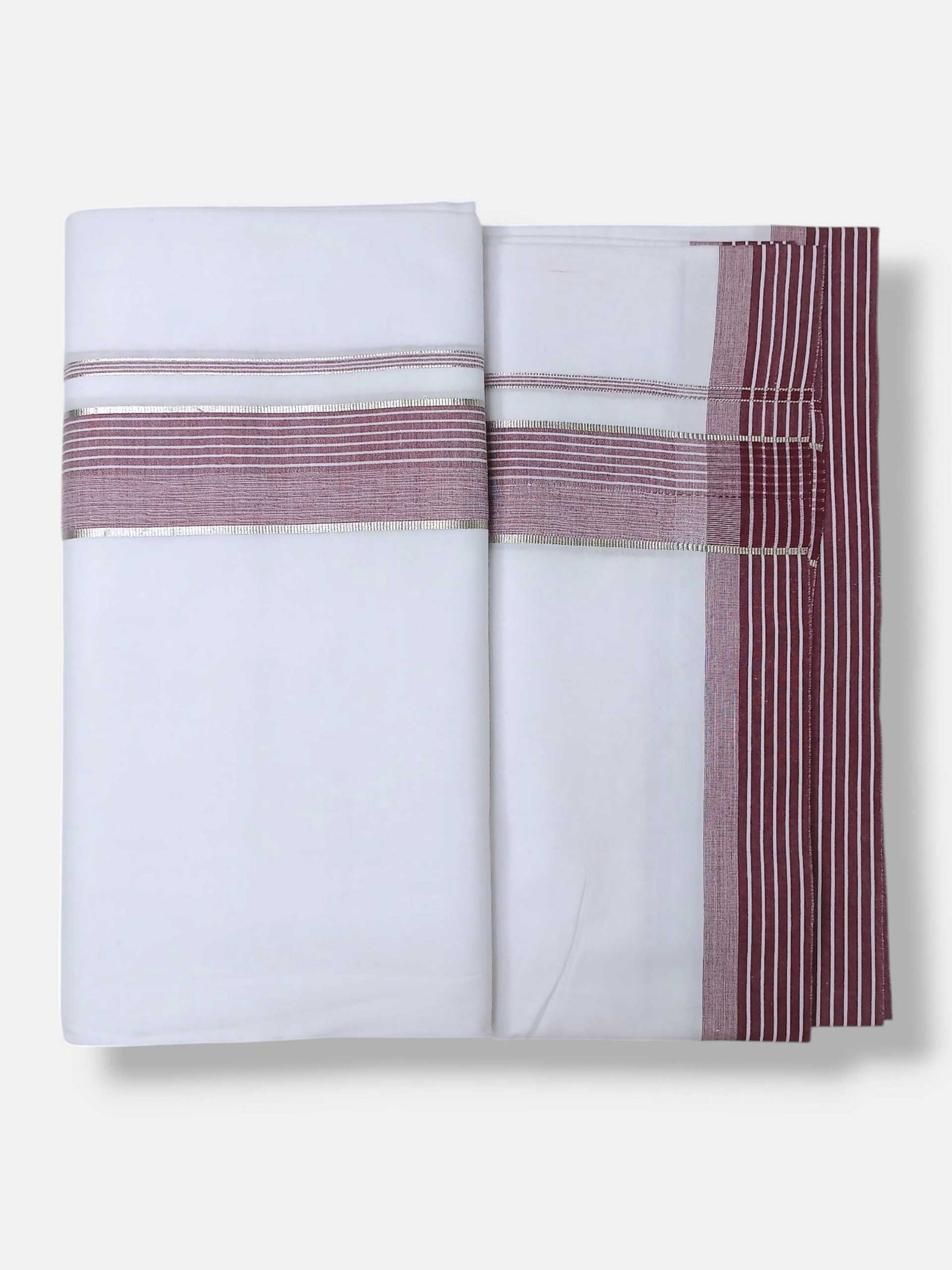 Pure White Cotton Men's Double Dhoti