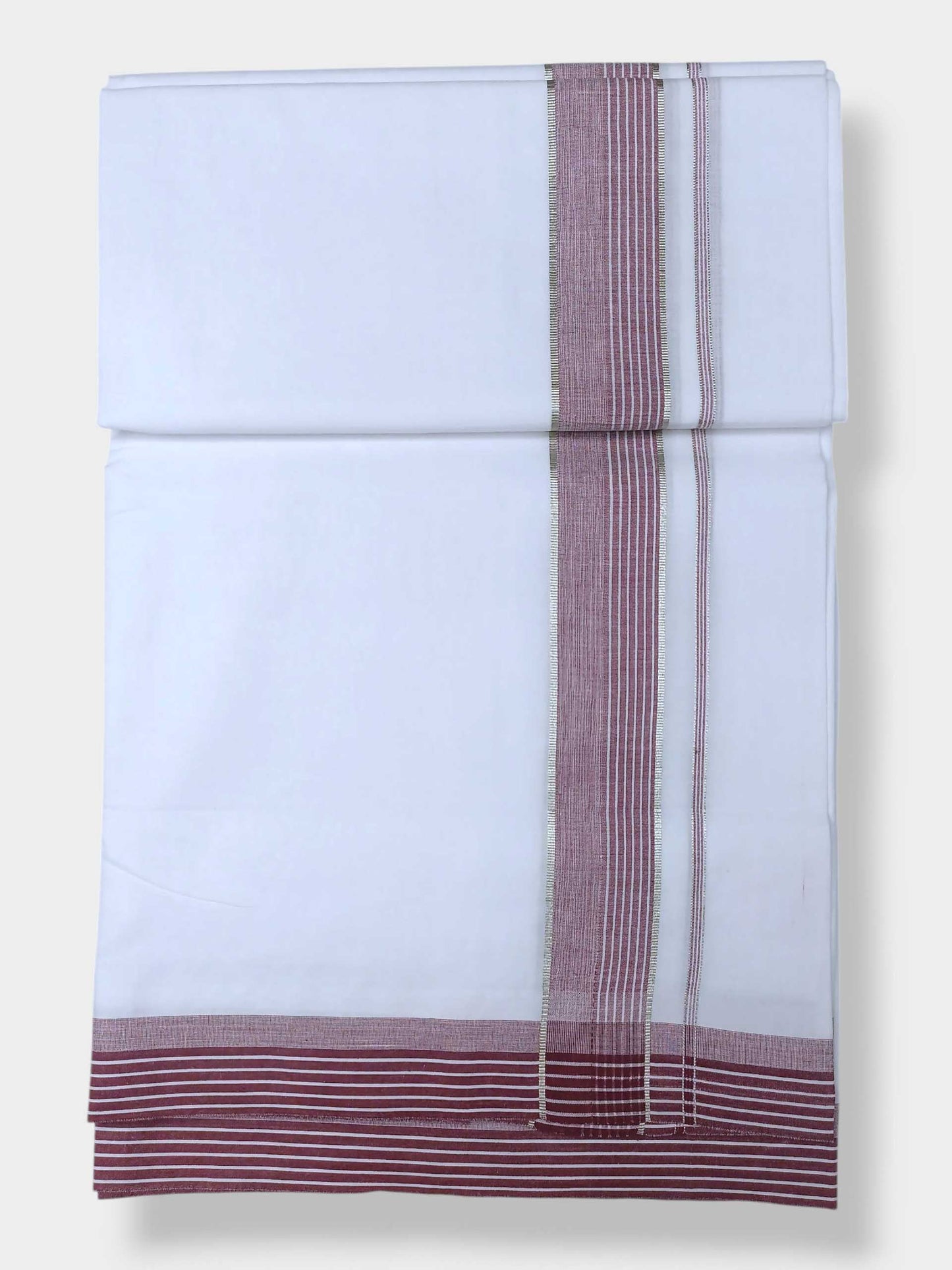 Pure White Cotton Men's Double Dhoti