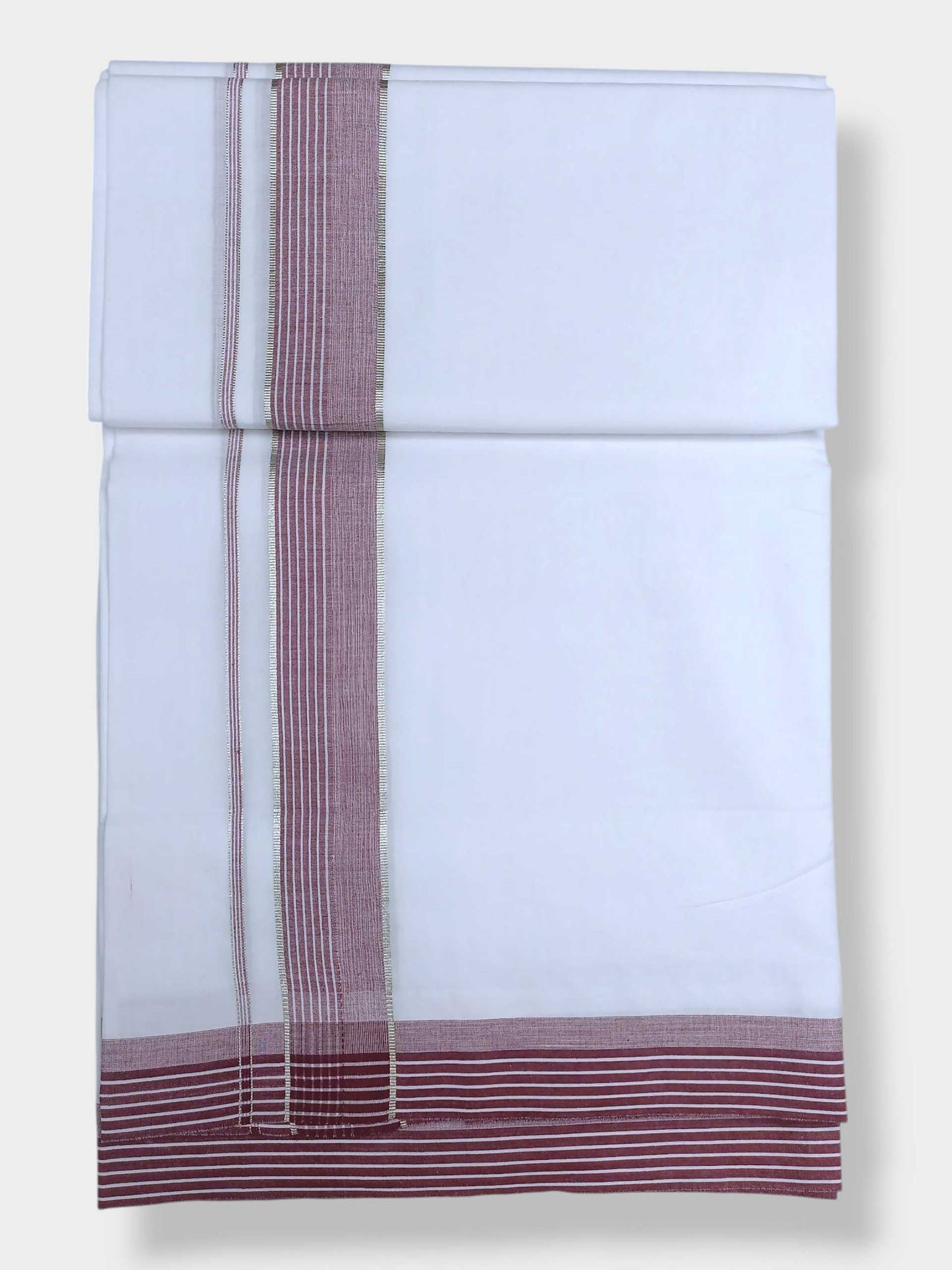 Pure White Cotton Men's Double Dhoti
