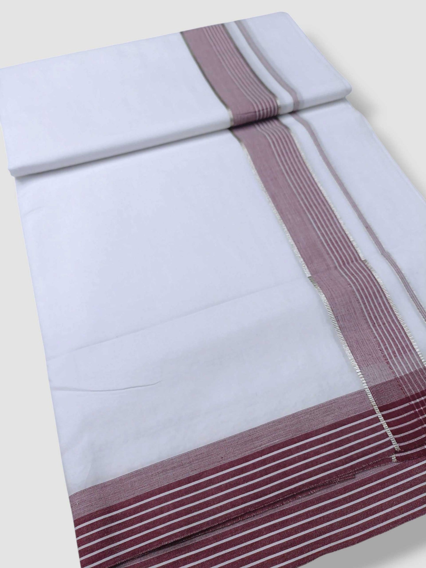 Pure White Cotton Men's Double Dhoti