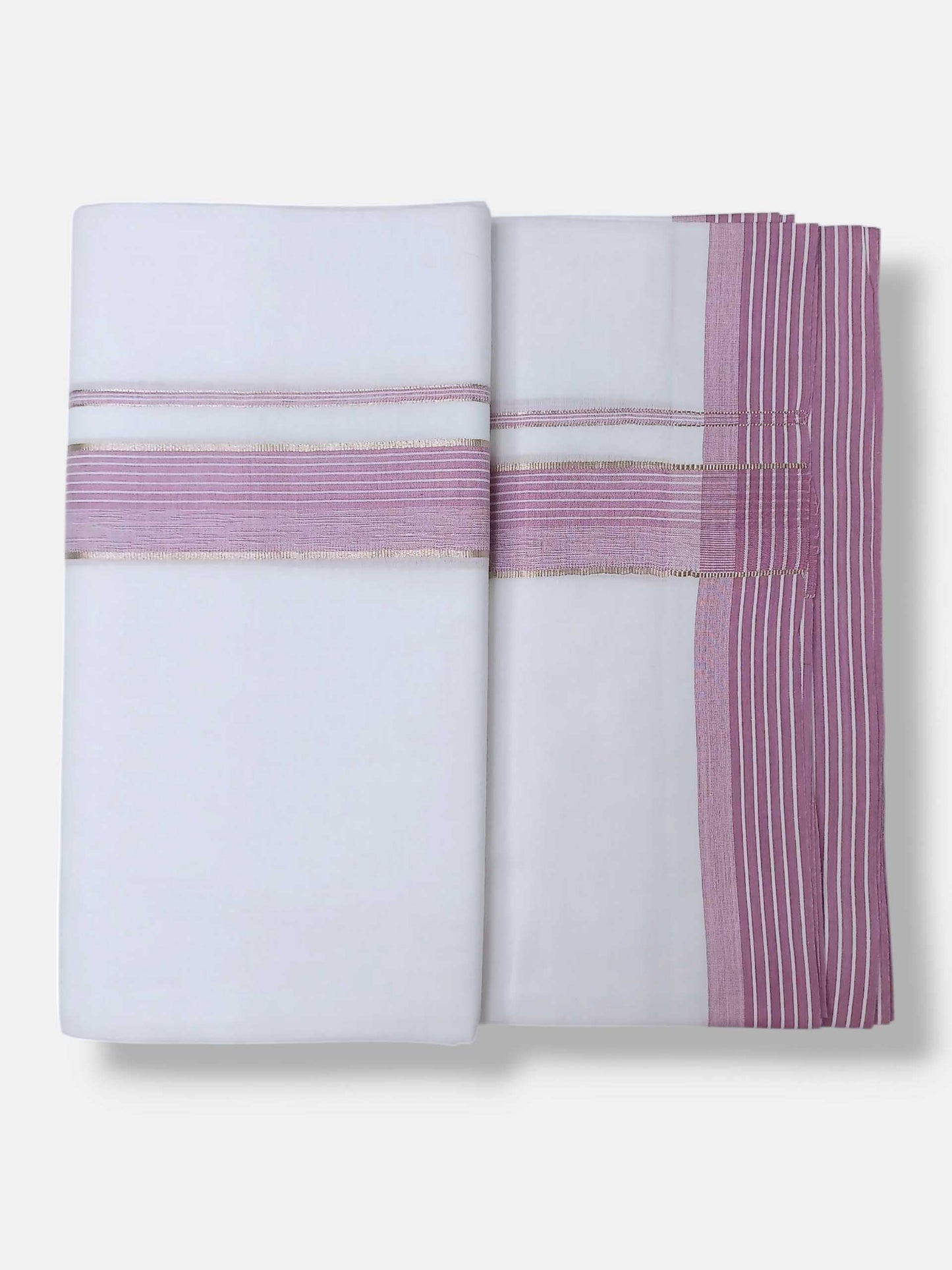 Pure White Cotton Men's Double Dhoti