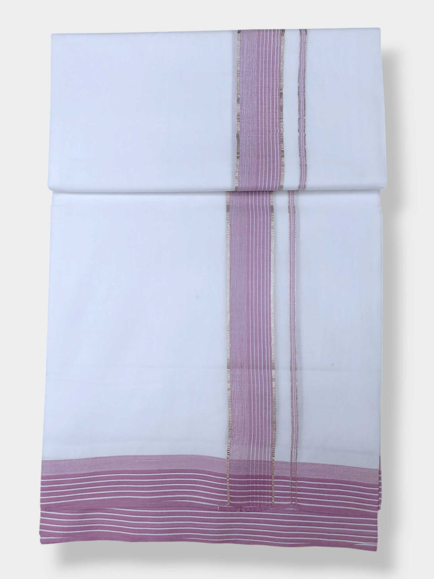 Pure White Cotton Men's Double Dhoti