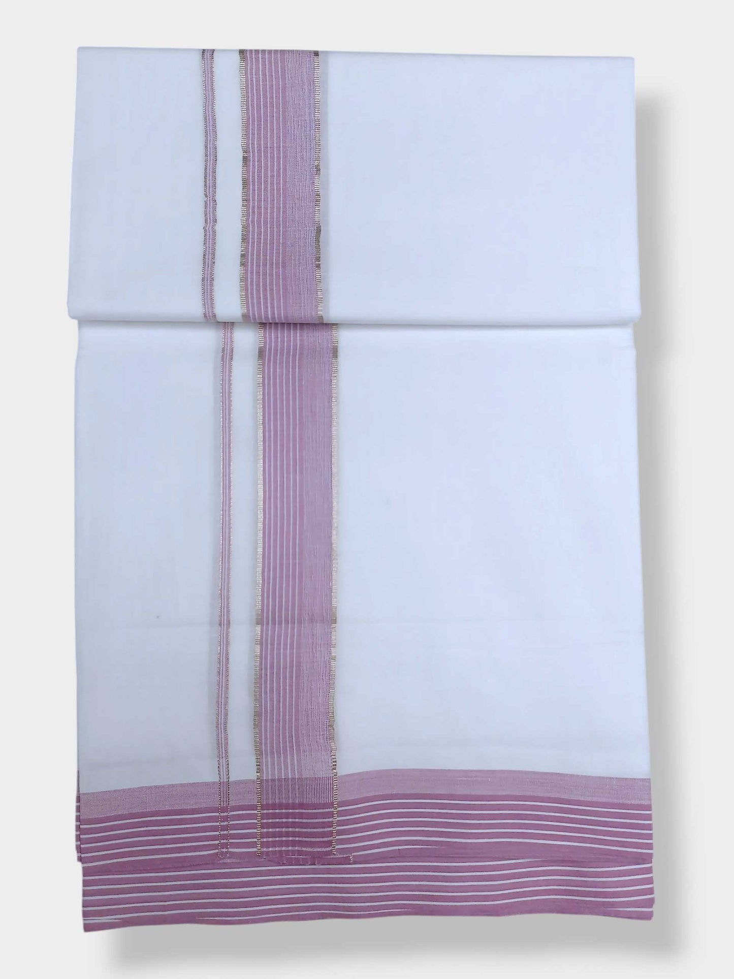 Pure White Cotton Men's Double Dhoti
