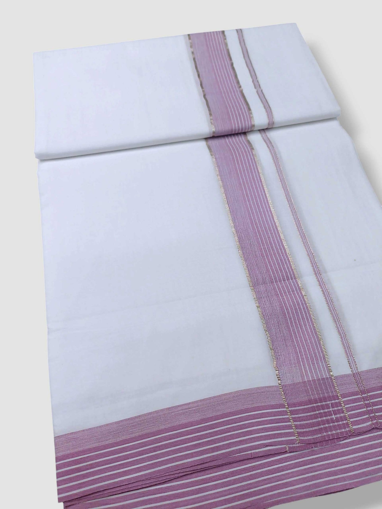 Pure White Cotton Men's Double Dhoti