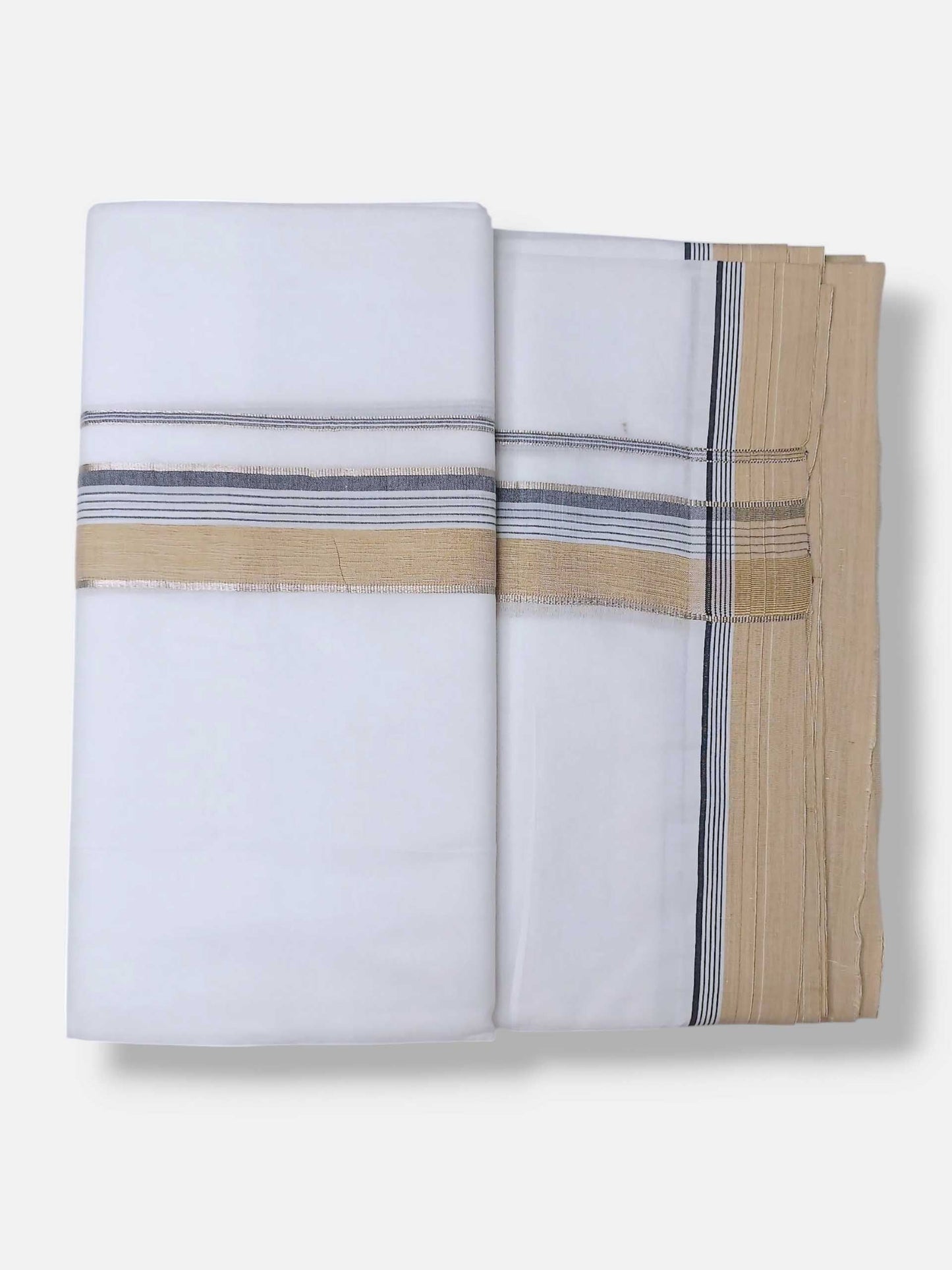 Pure White Cotton Men's Double Dhoti