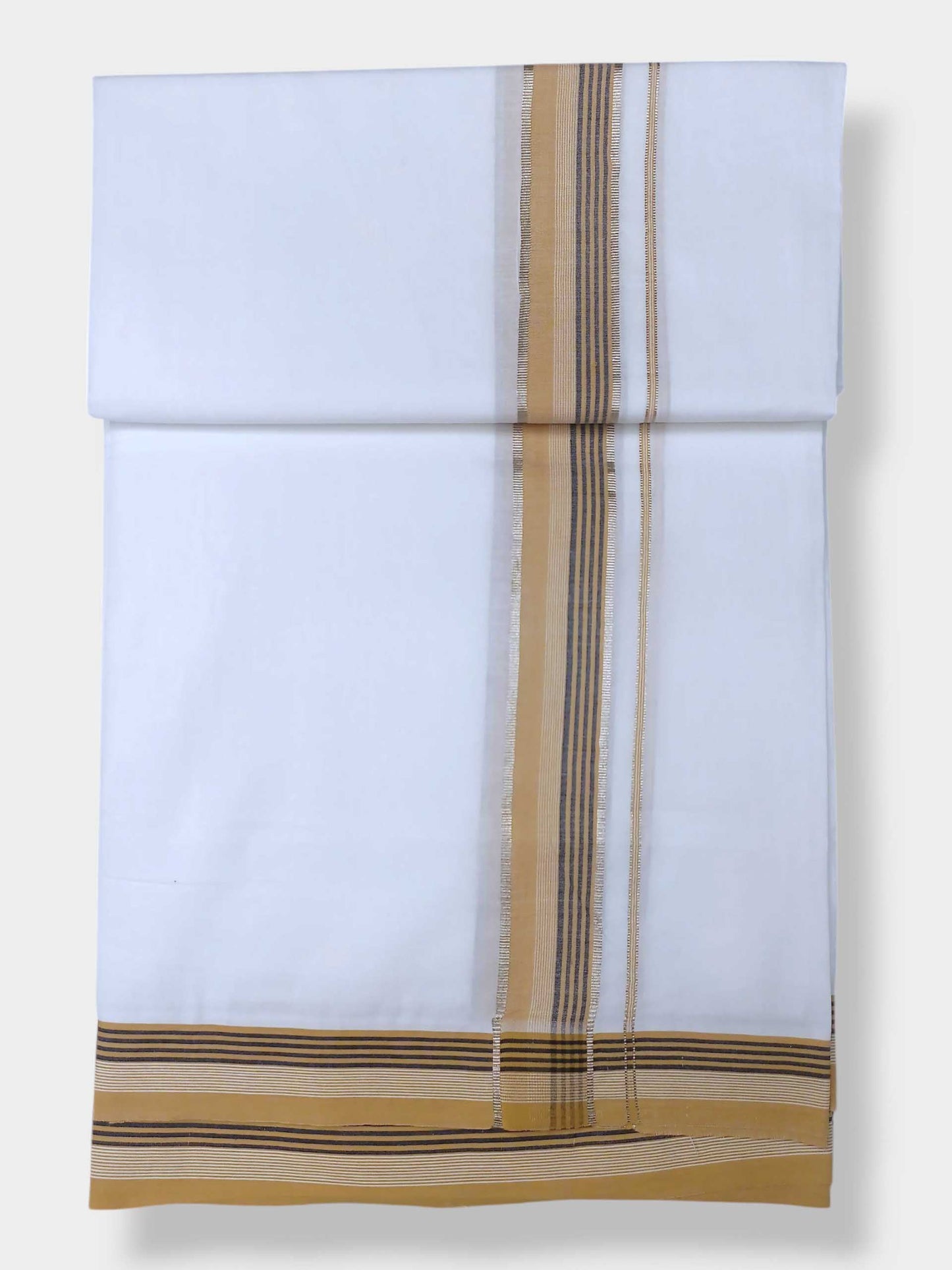 Pure White Cotton Men's Double Dhoti