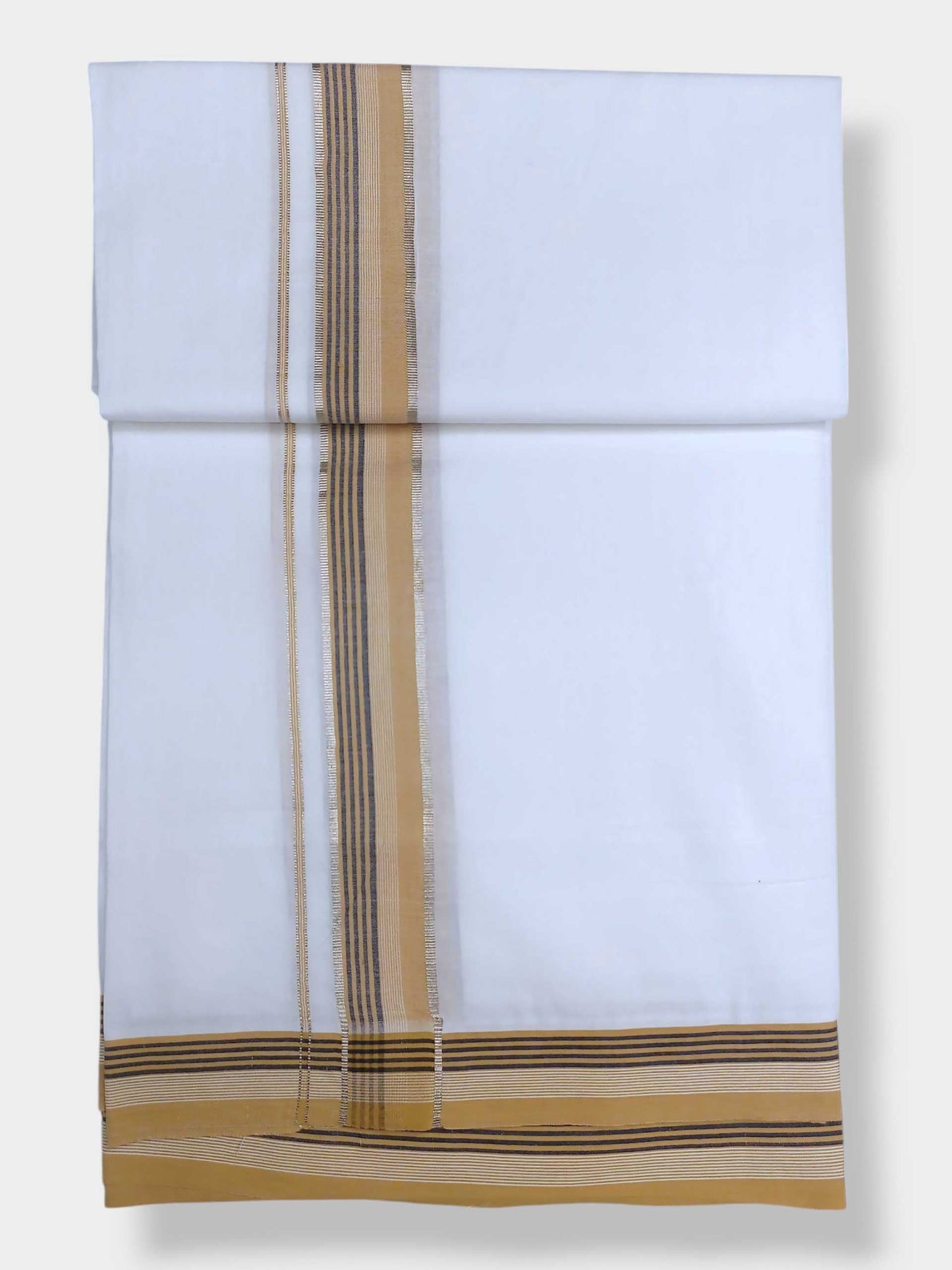 Pure White Cotton Men's Double Dhoti