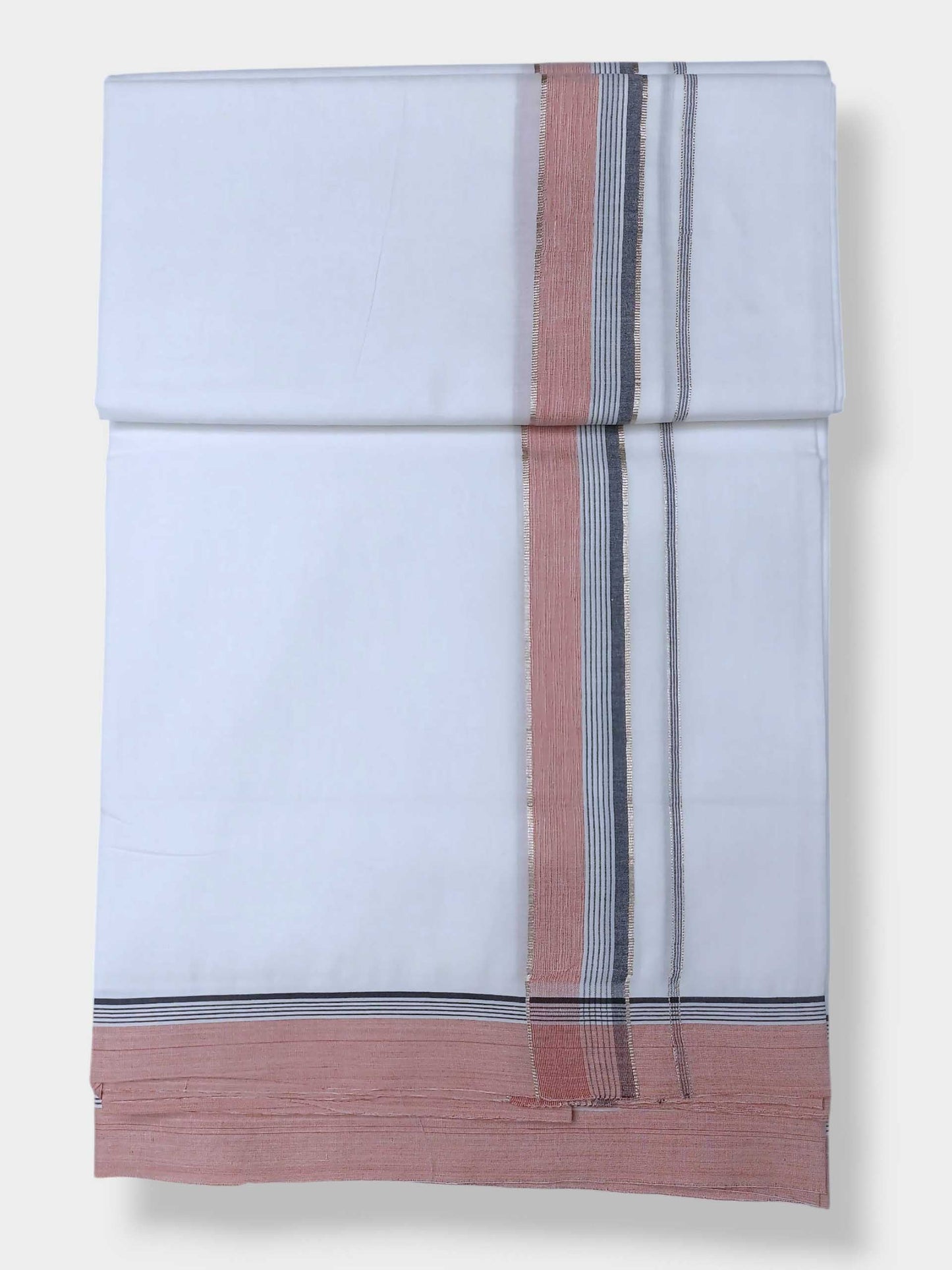 Pure White Cotton Men's Double Dhoti