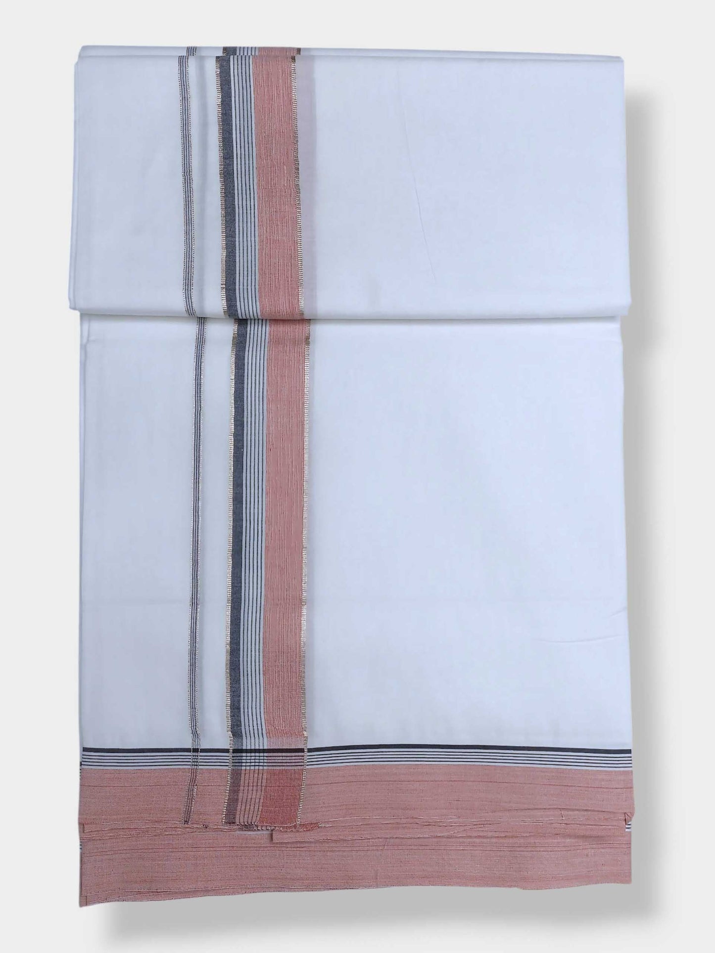 Pure White Cotton Men's Double Dhoti