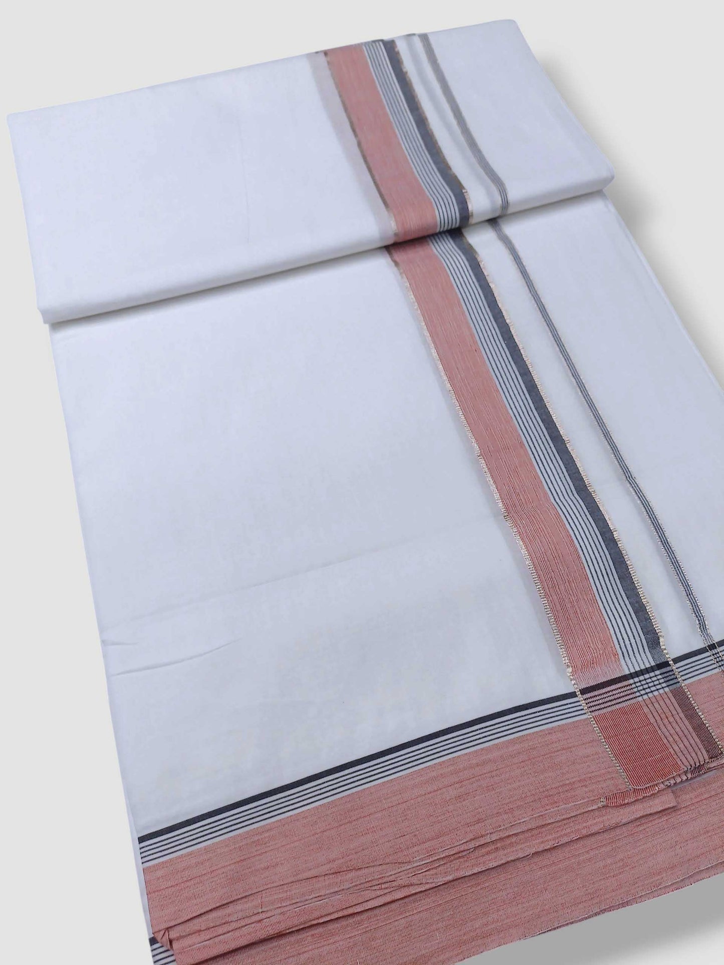 Pure White Cotton Men's Double Dhoti