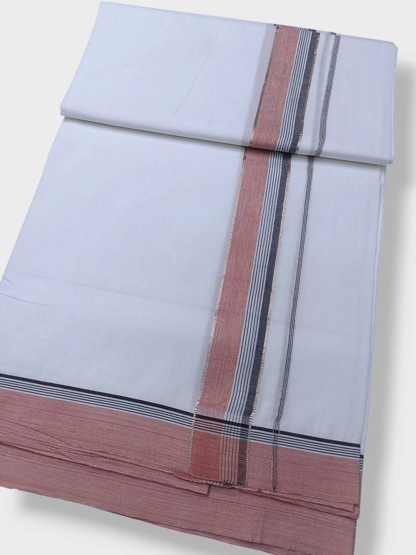 Pure White Cotton Men's Double Dhoti