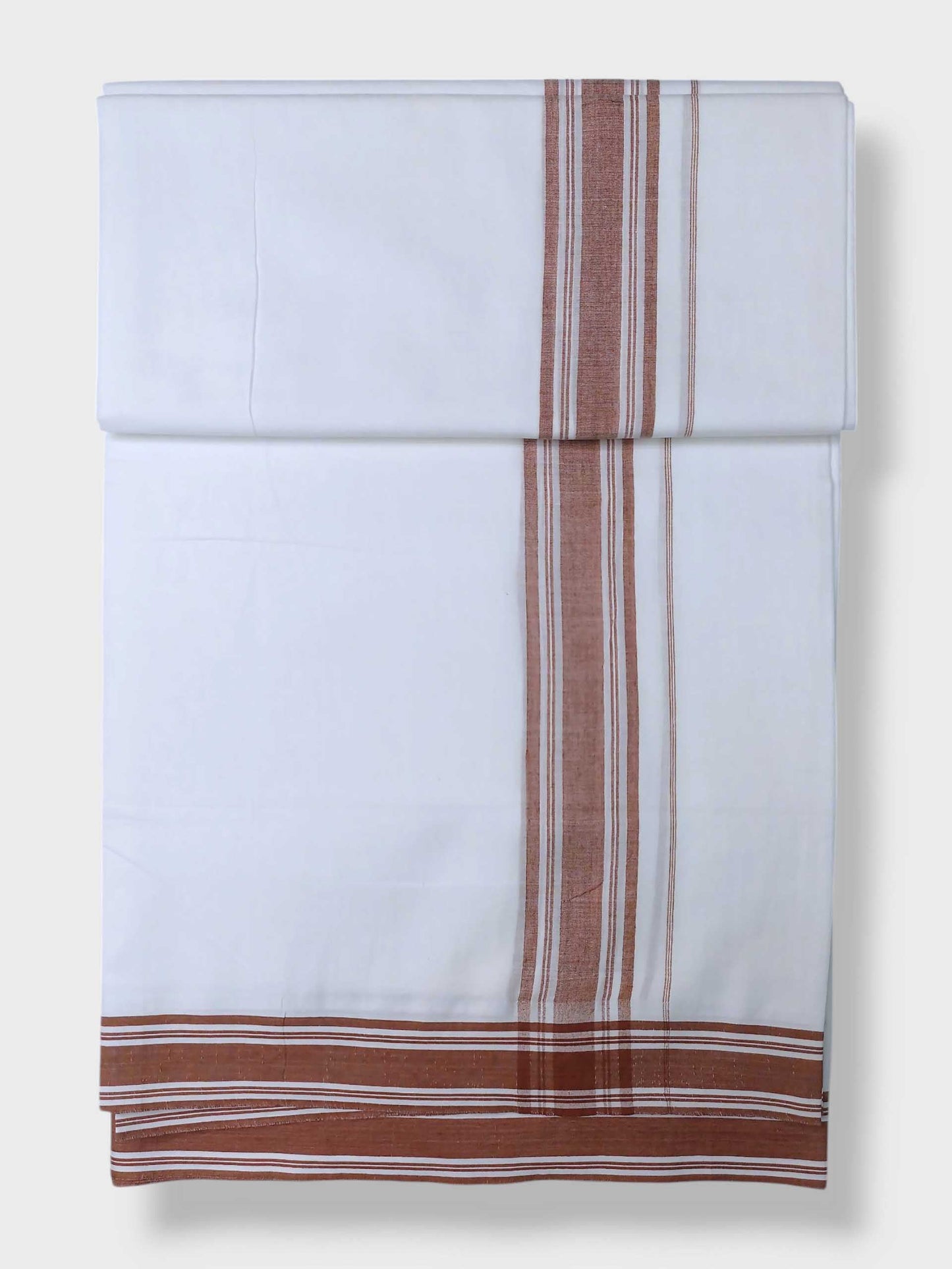 Pure White Cotton Men's Double Dhoti