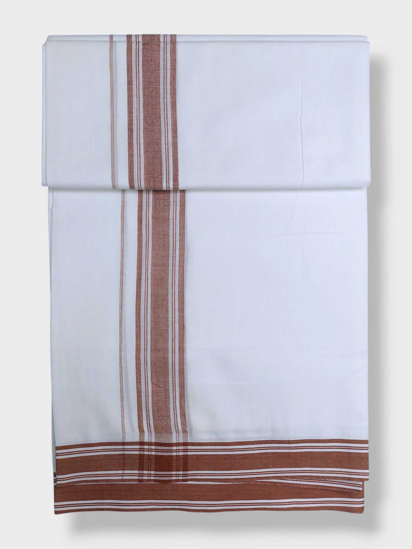 Pure White Cotton Men's Double Dhoti