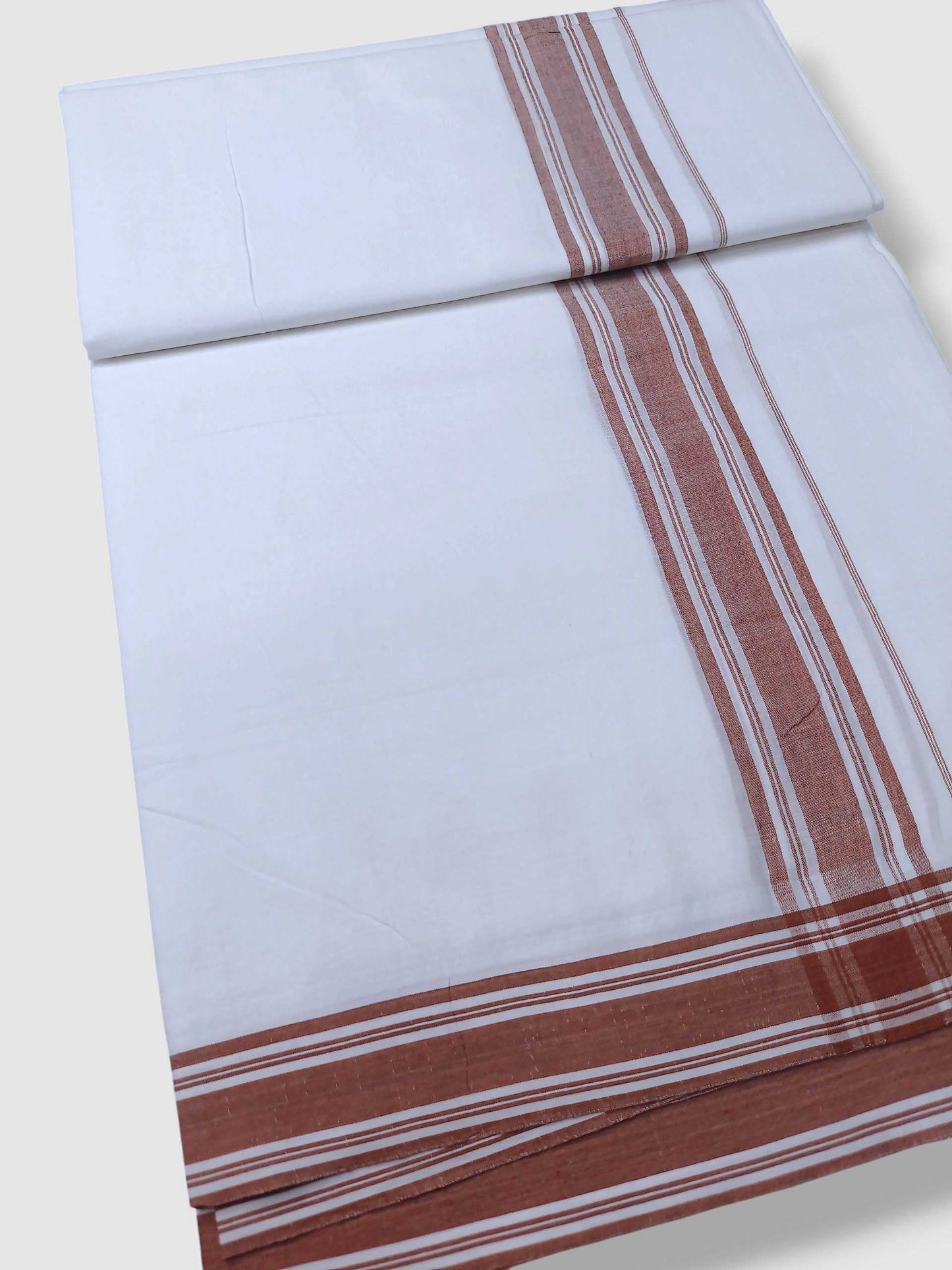 Pure White Cotton Men's Double Dhoti