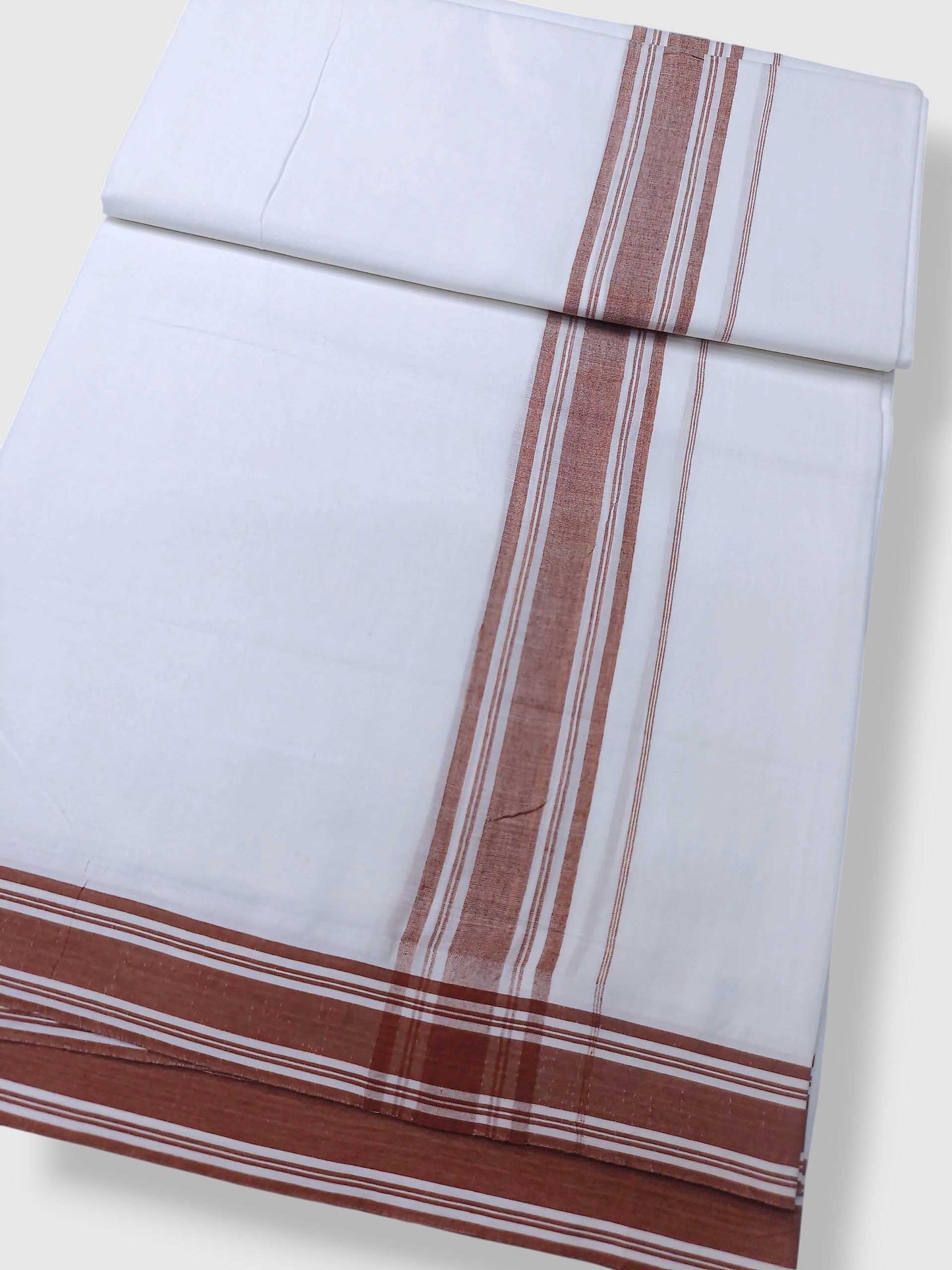 Pure White Cotton Men's Double Dhoti