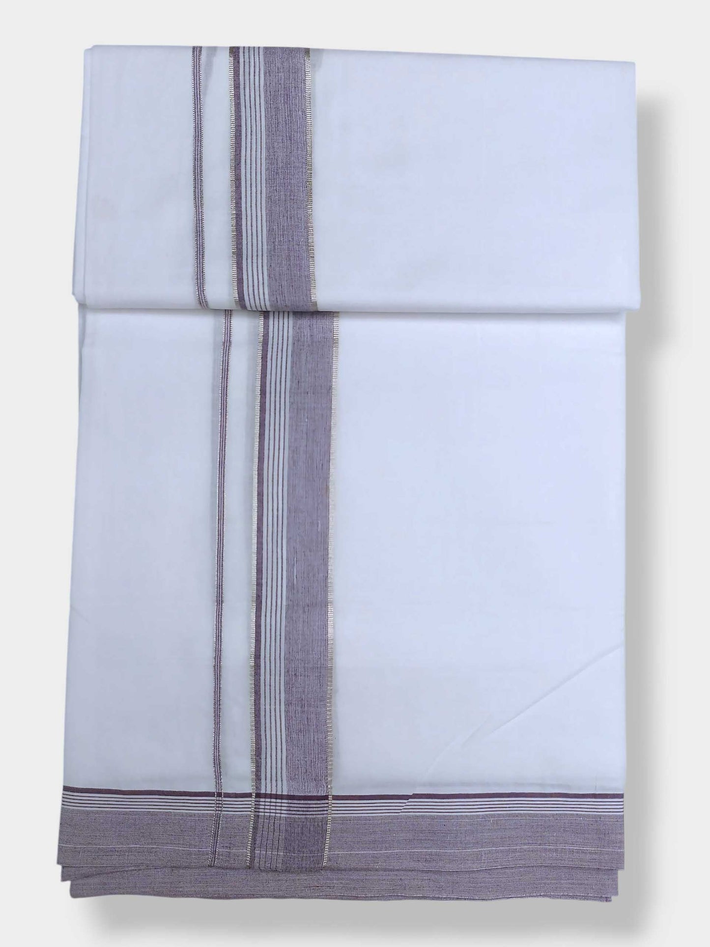 Pure White Cotton Men's Double Dhoti