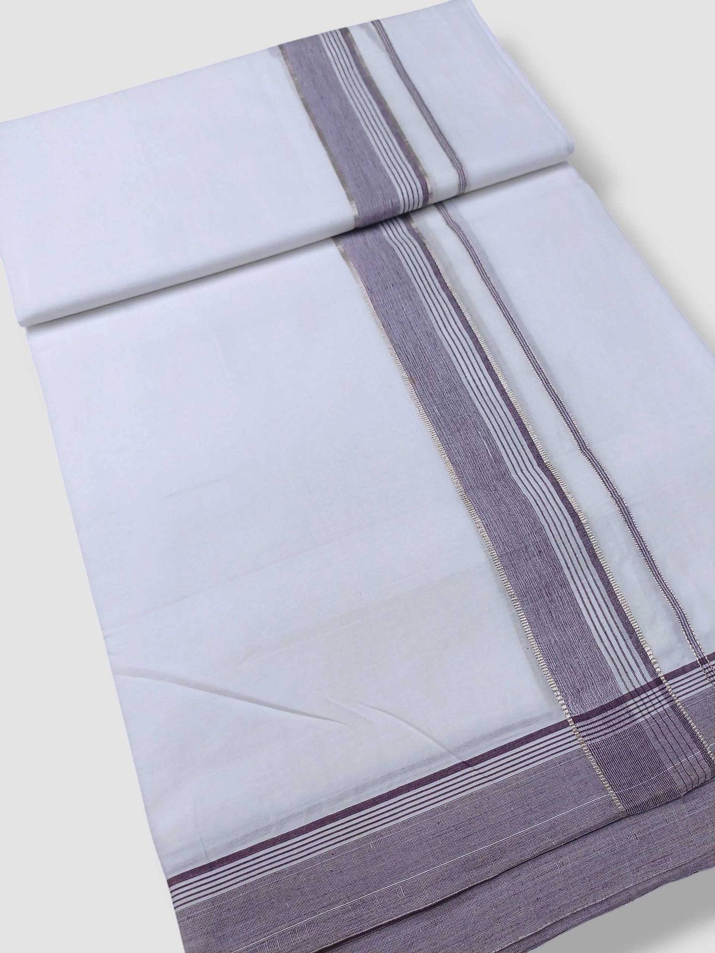 Pure White Cotton Men's Double Dhoti