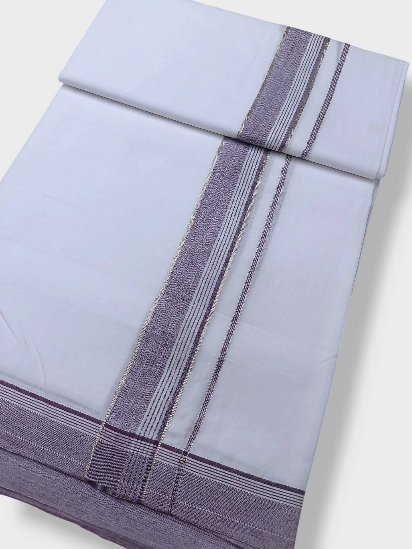 Pure White Cotton Men's Double Dhoti