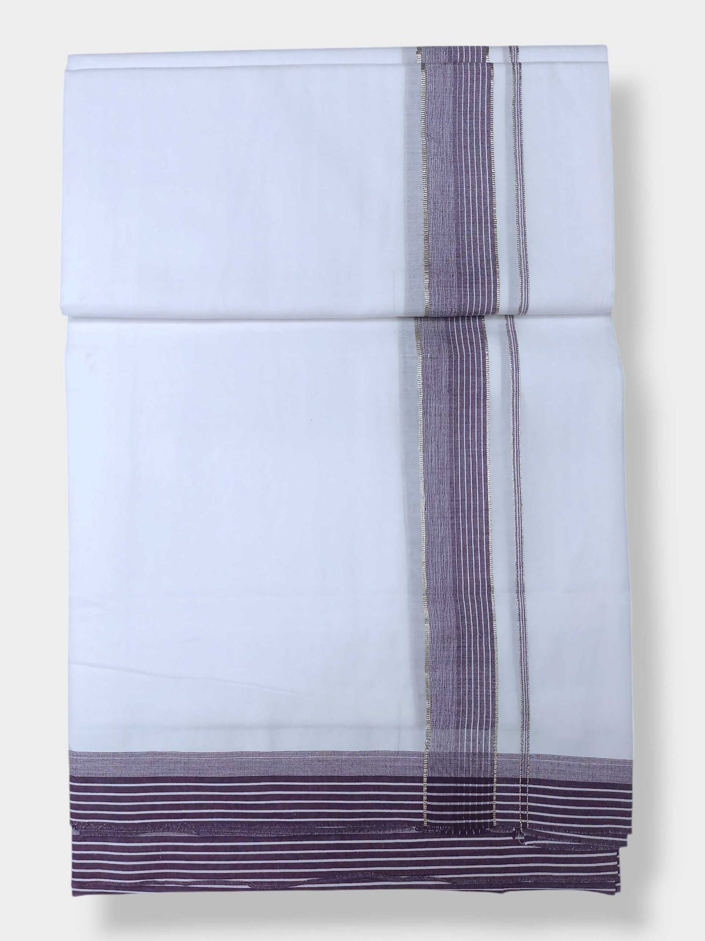 Pure White Cotton Men's Double Dhoti
