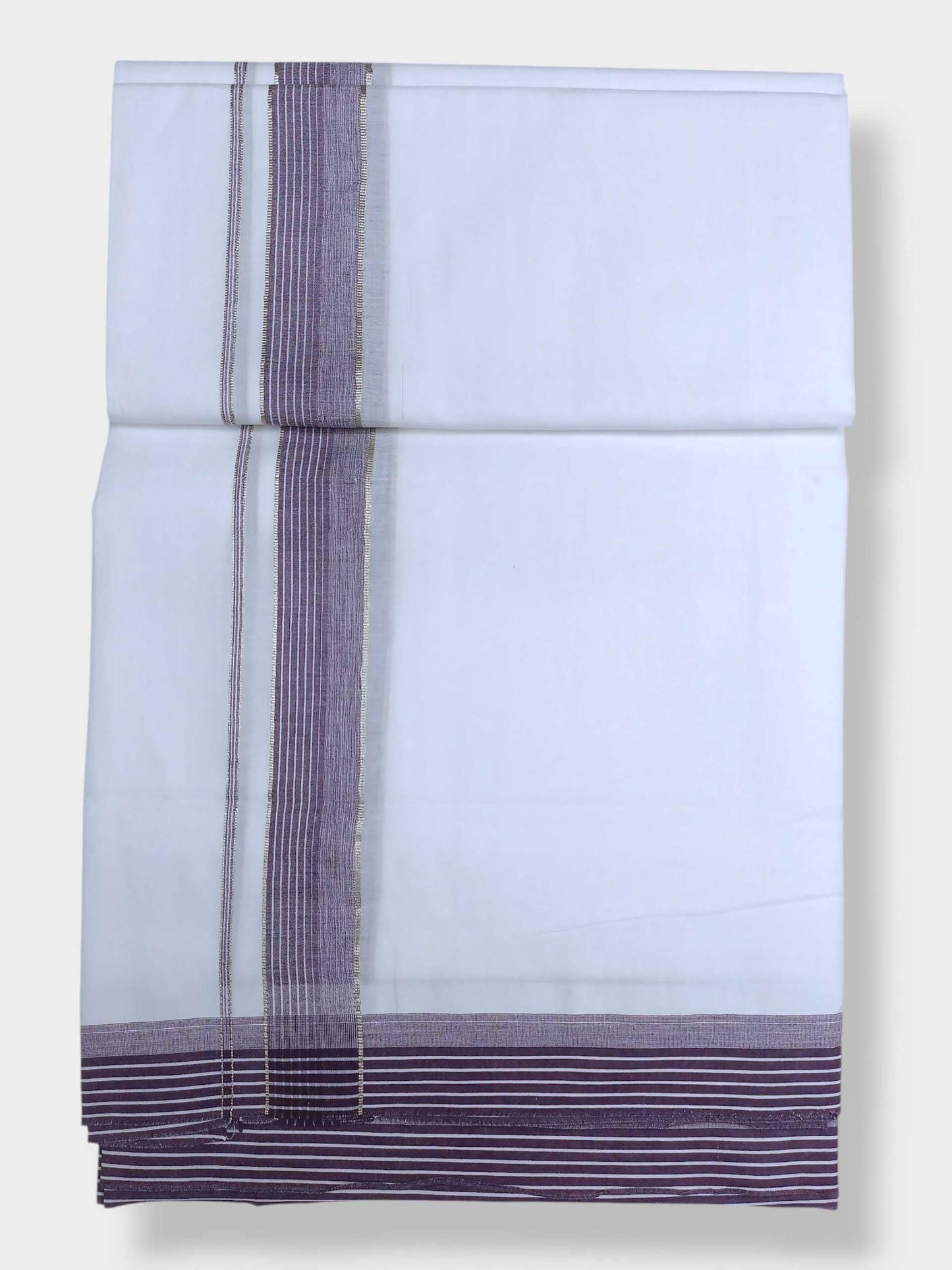 Pure White Cotton Men's Double Dhoti