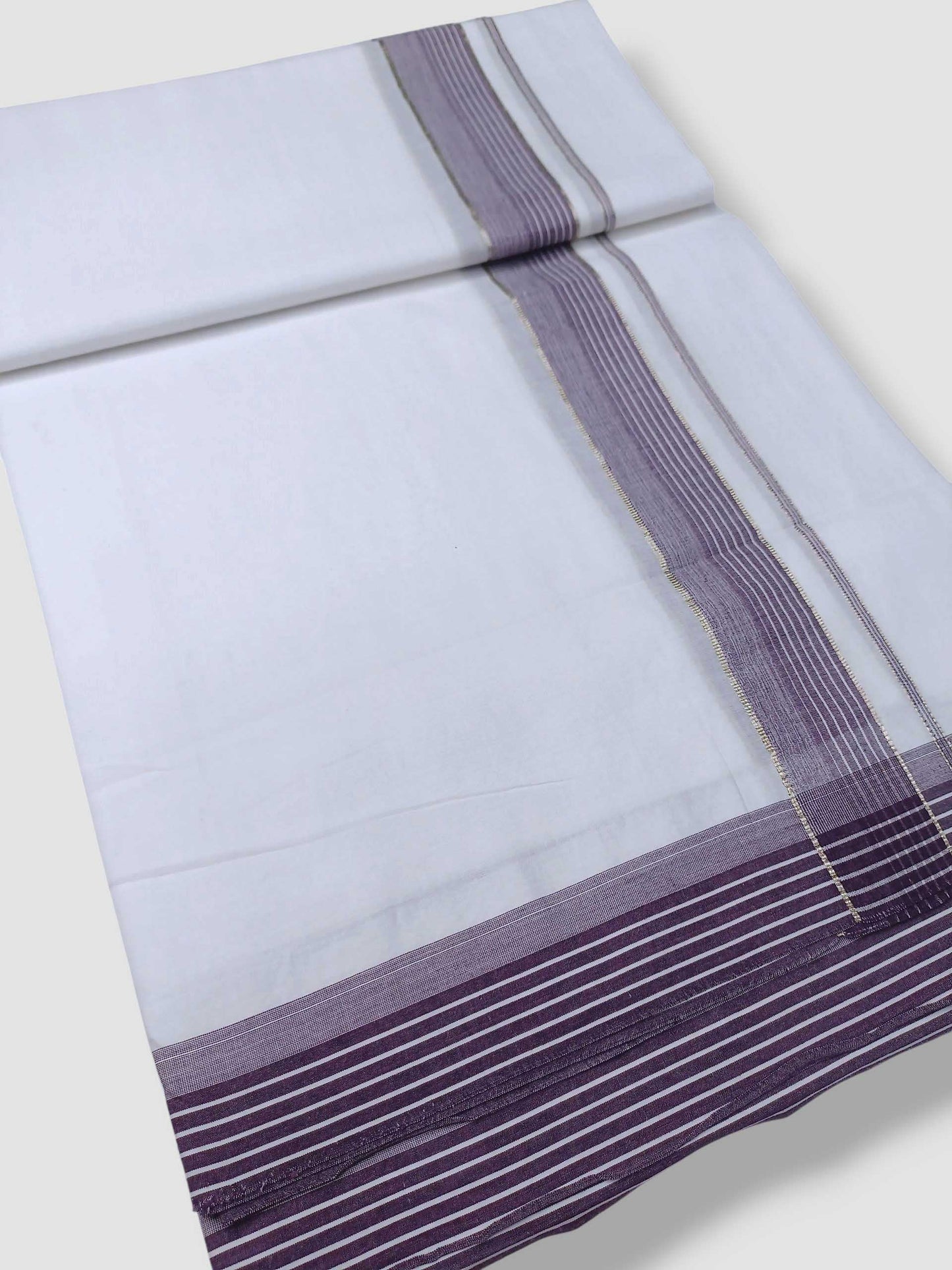 Pure White Cotton Men's Double Dhoti
