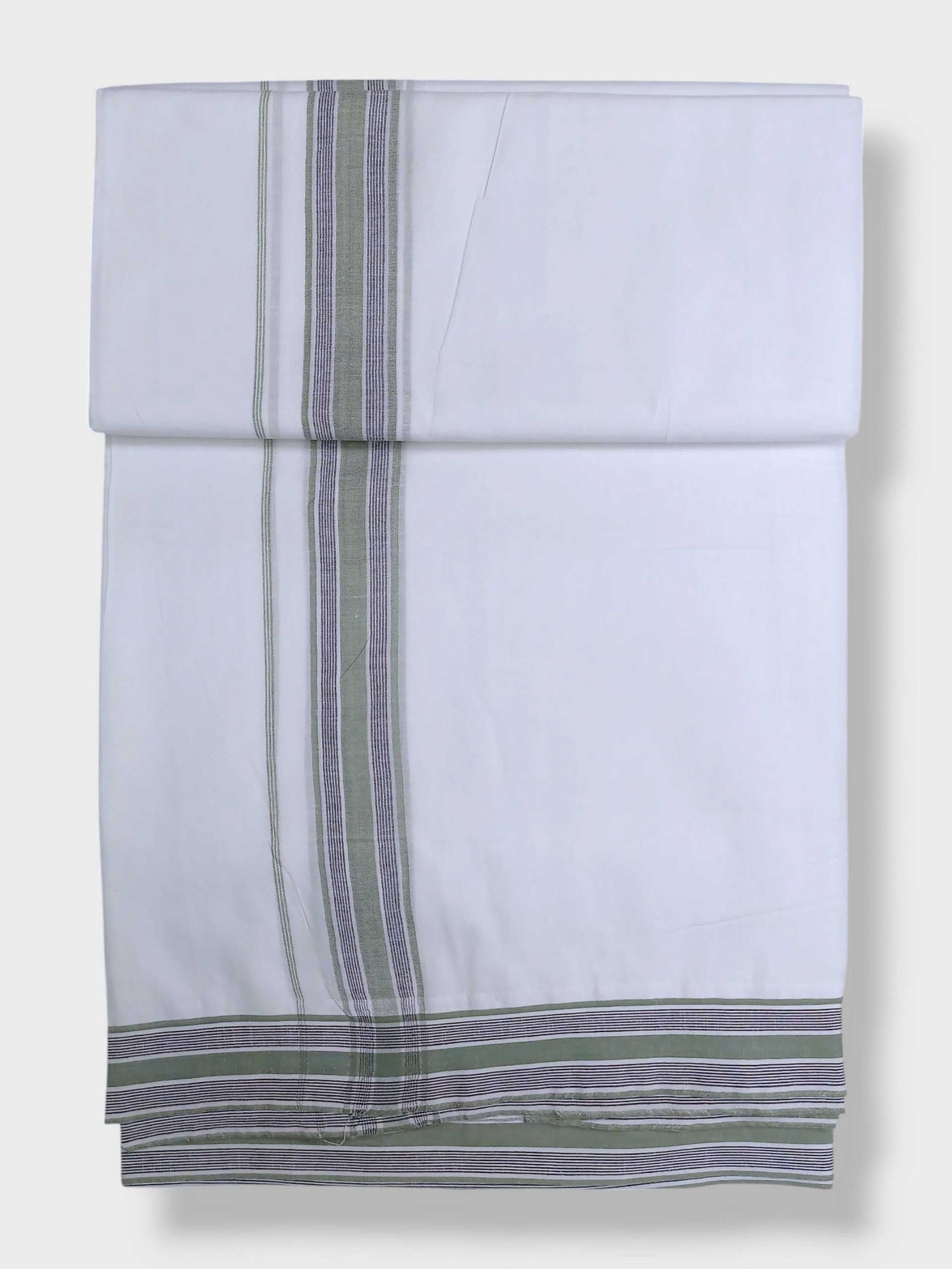 Pure White Cotton Men's Double Dhoti