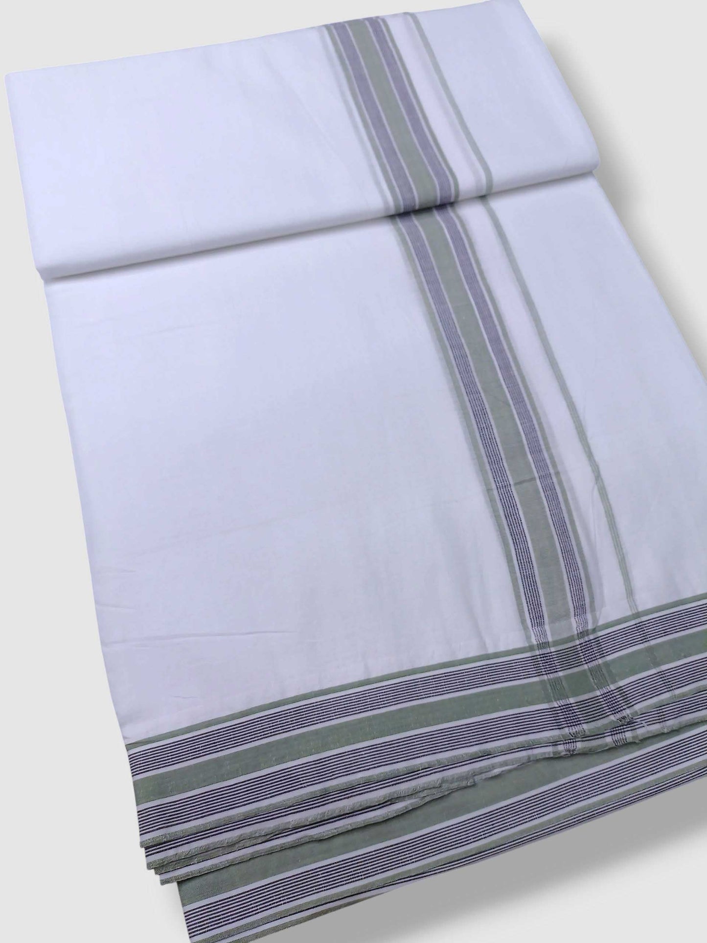 Pure White Cotton Men's Double Dhoti