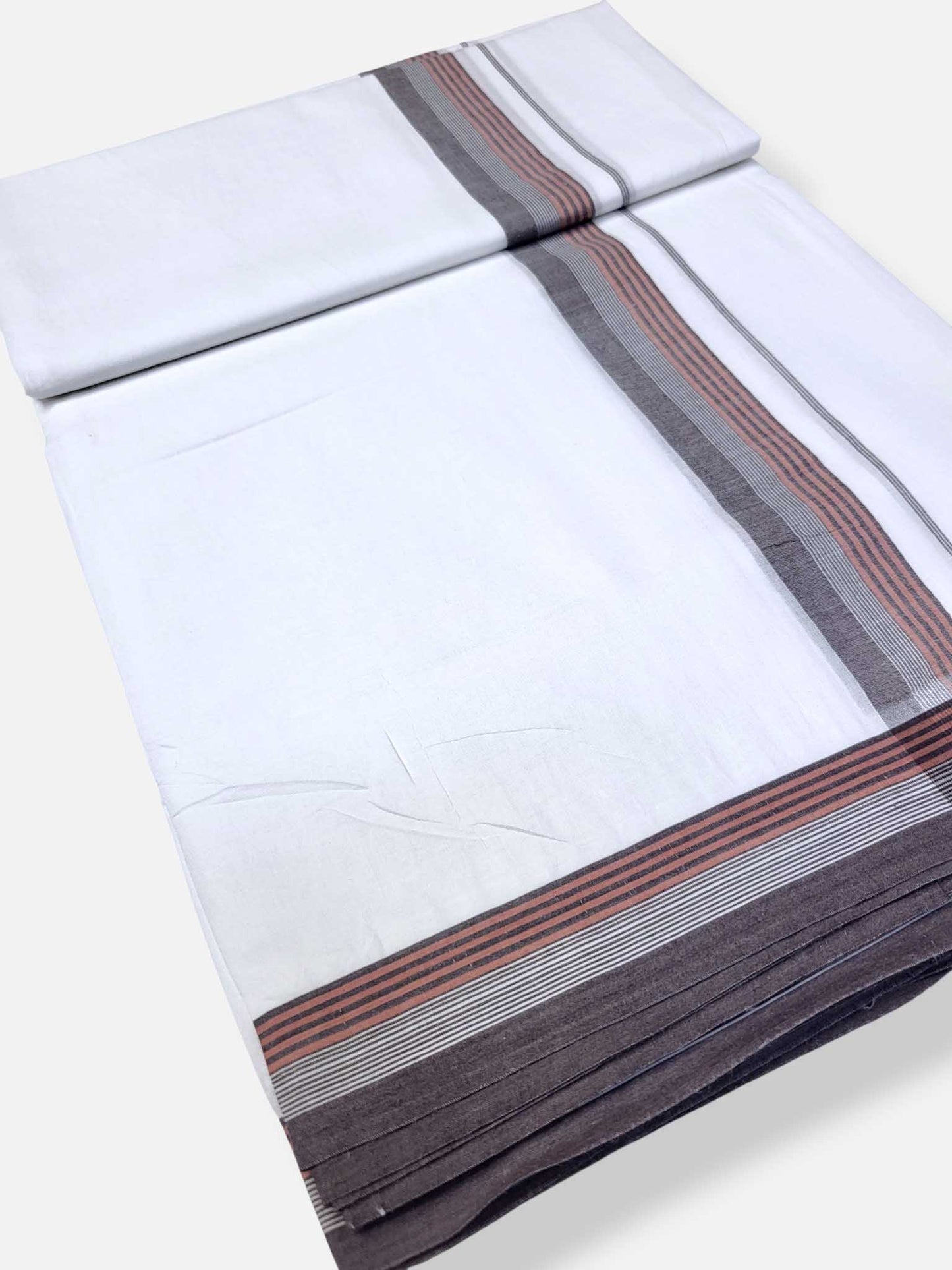 Pure White Cotton Men's Double Dhoti