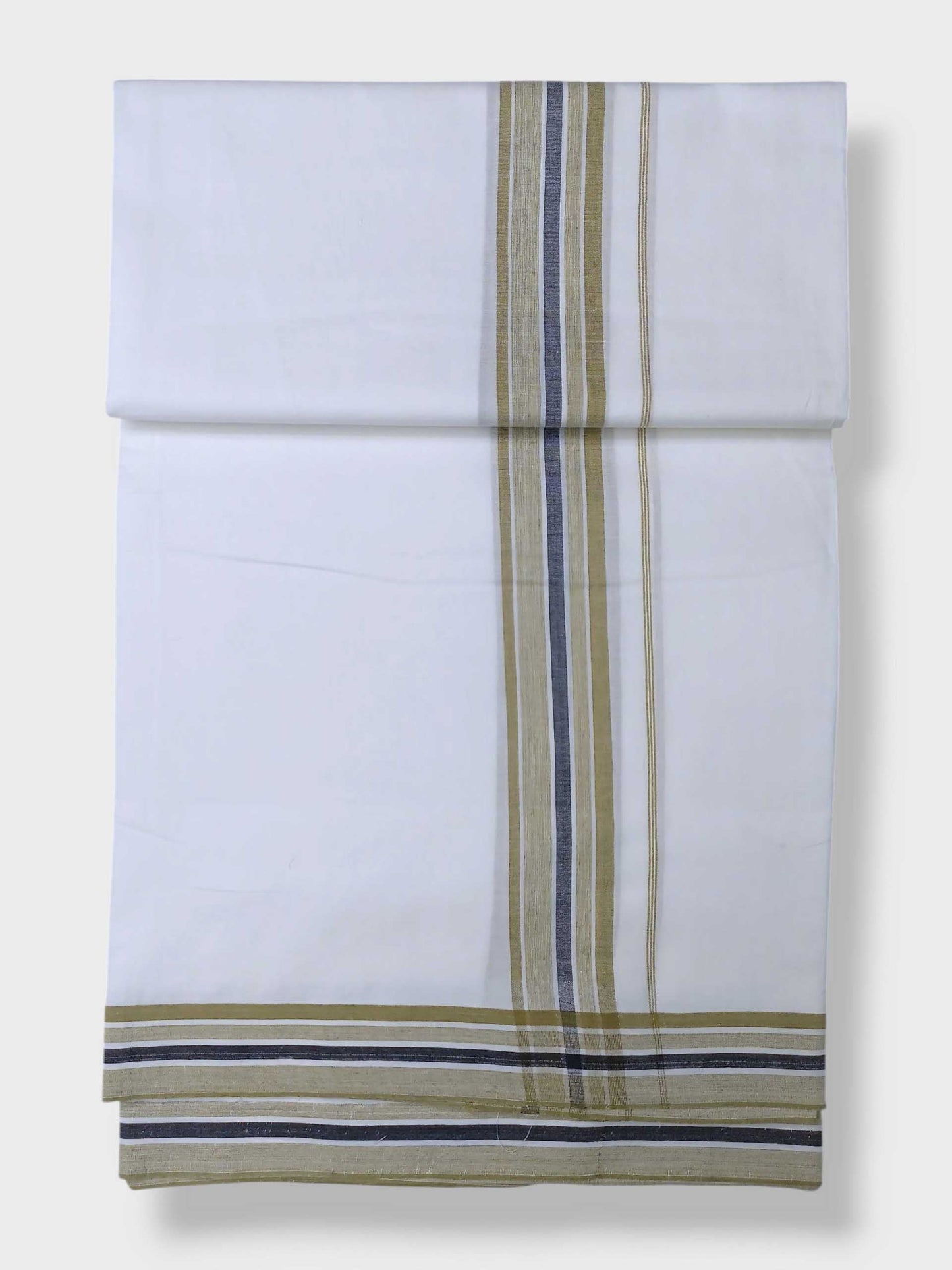 Pure White Cotton Men's Double Dhoti