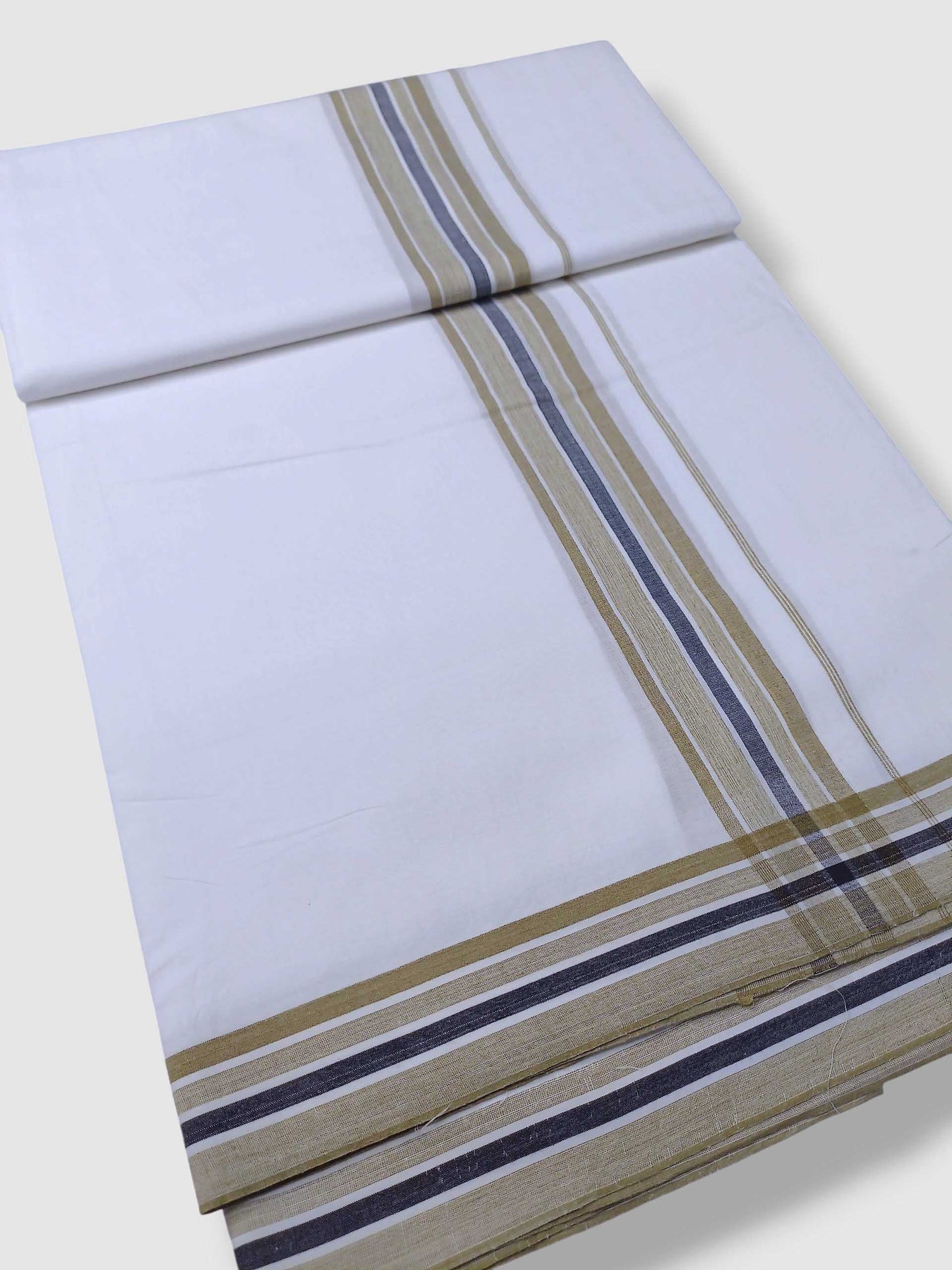 Pure White Cotton Men's Double Dhoti