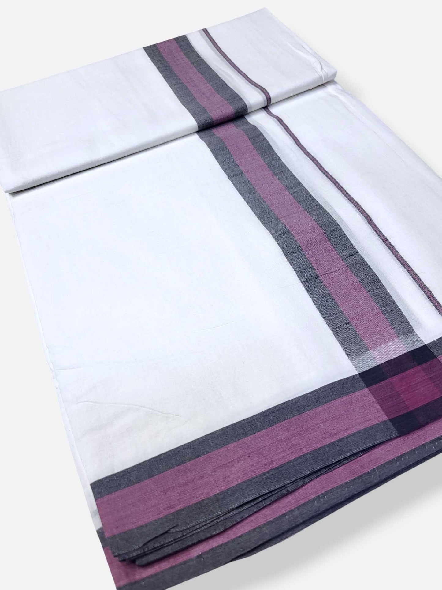 Pure White Cotton Men's Double Dhoti