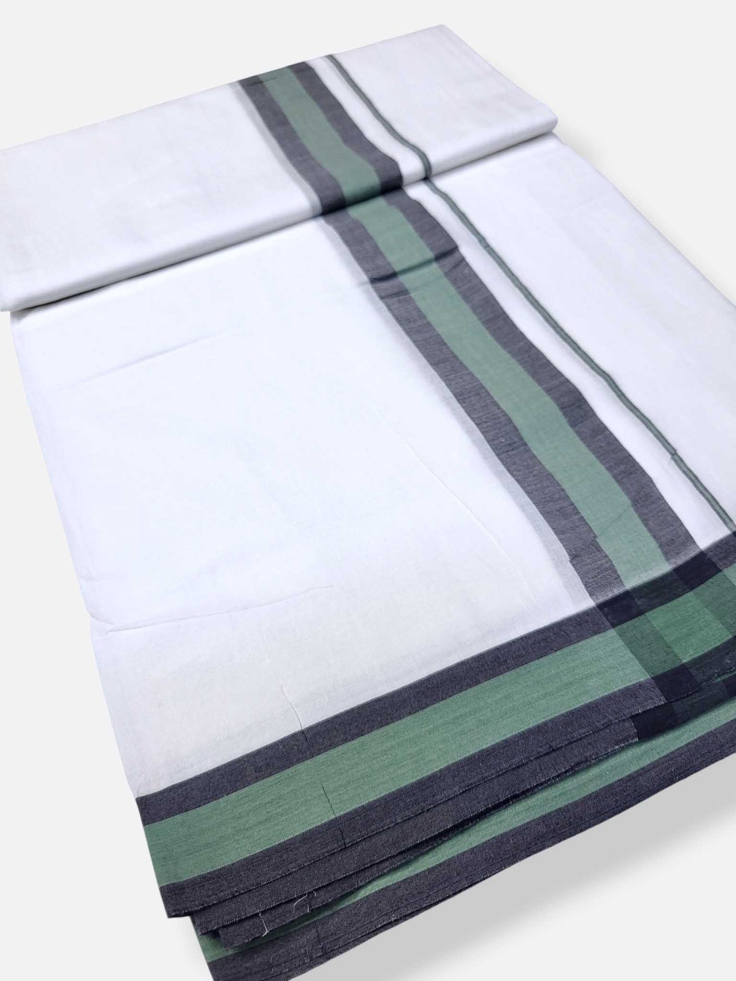 Pure White Cotton Men's Double Dhoti