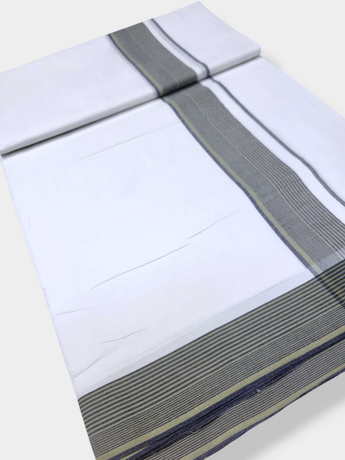 Pure White Cotton Men's Double Dhoti