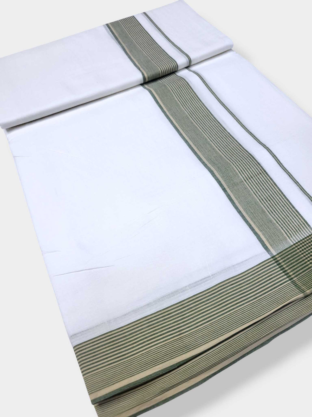 Pure White Cotton Men's Double Dhoti