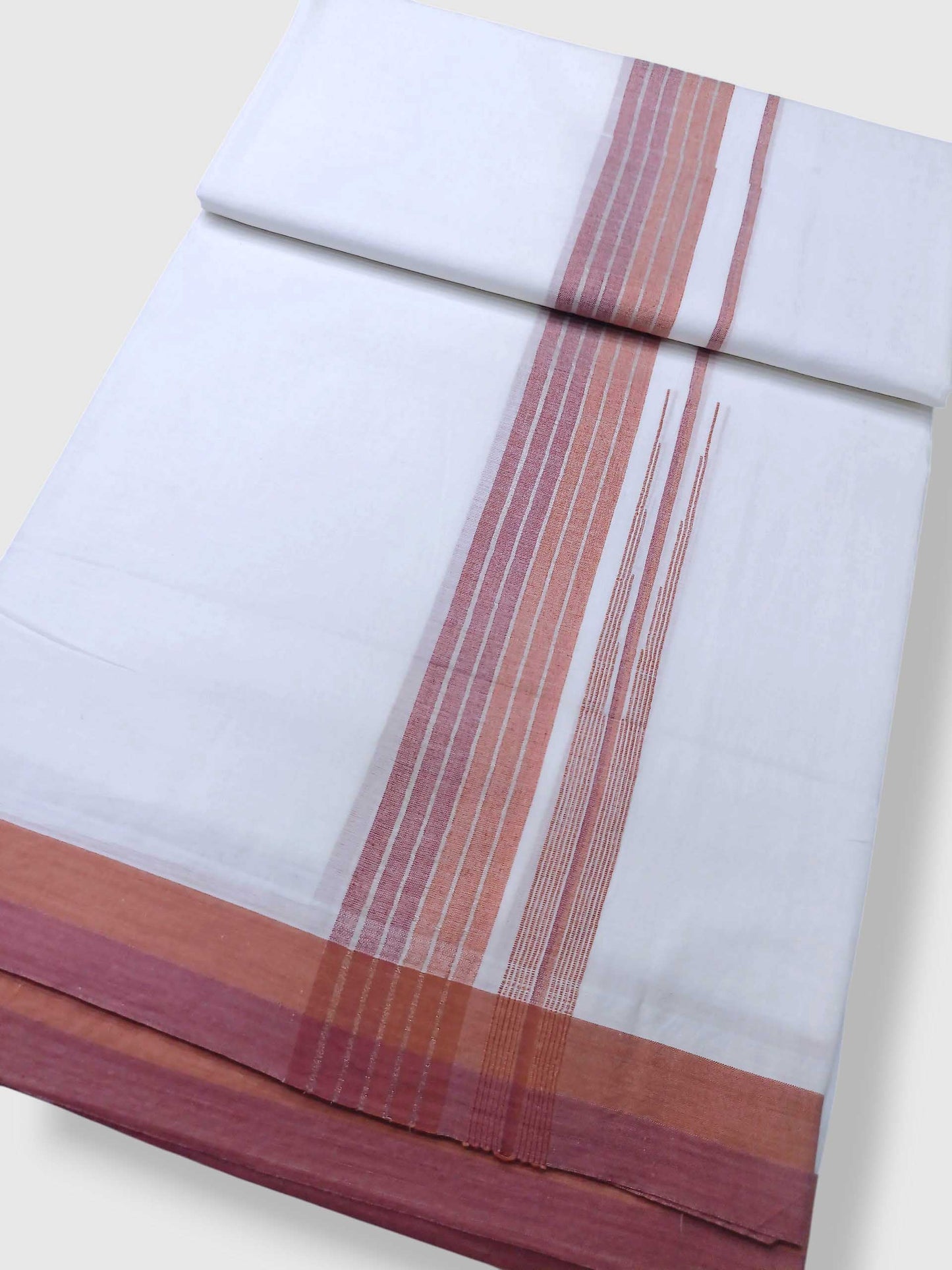 Pure White Cotton Men's Double Dhoti