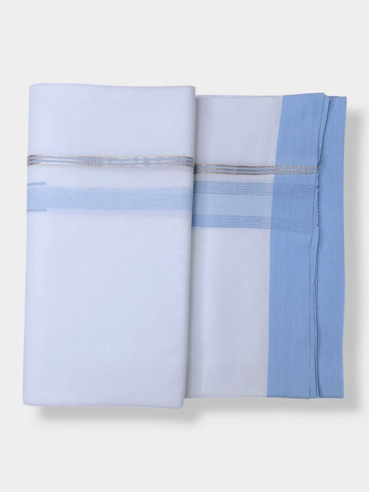 Pure White Cotton Men's Double Dhoti