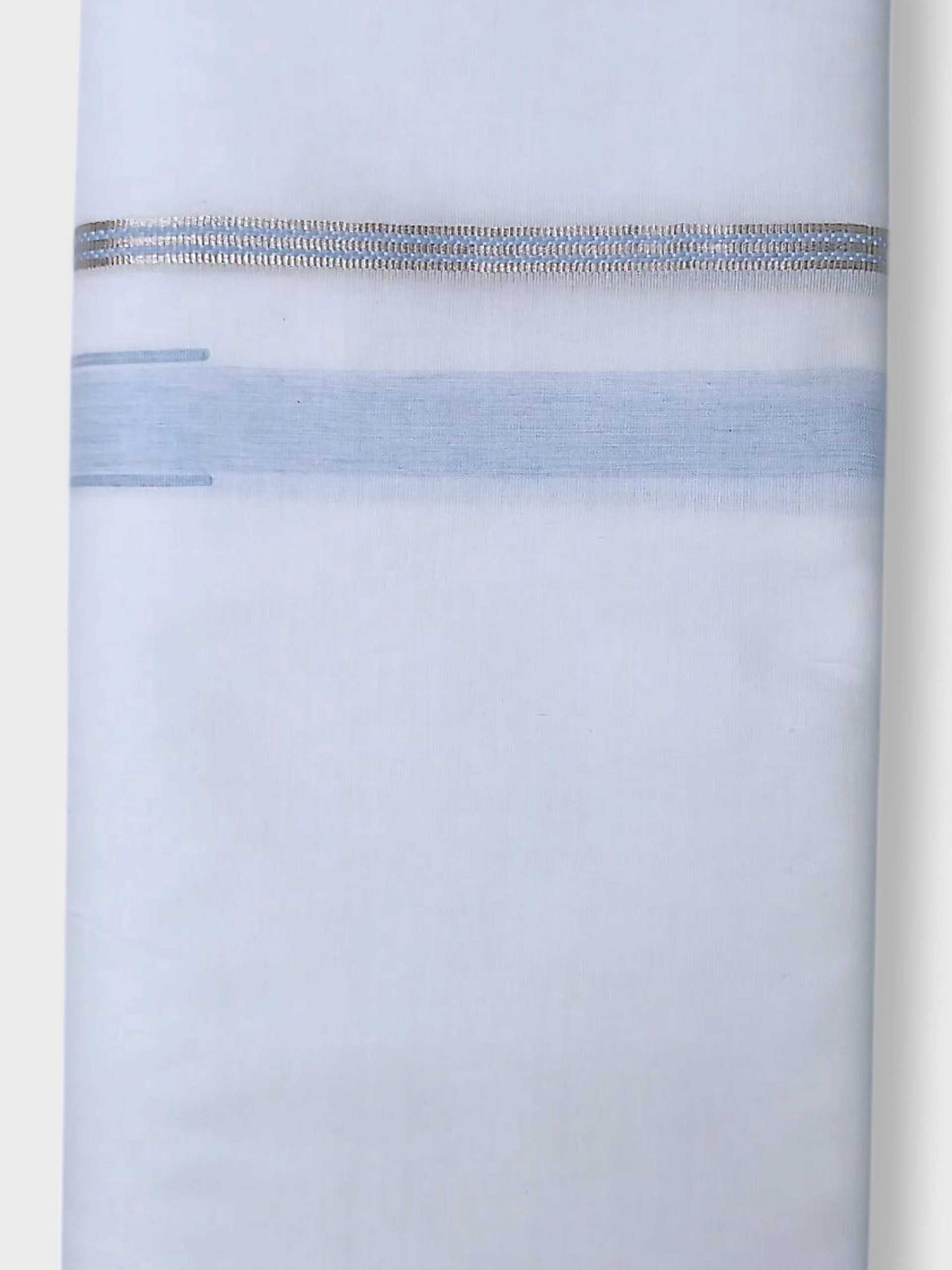Pure White Cotton Men's Double Dhoti