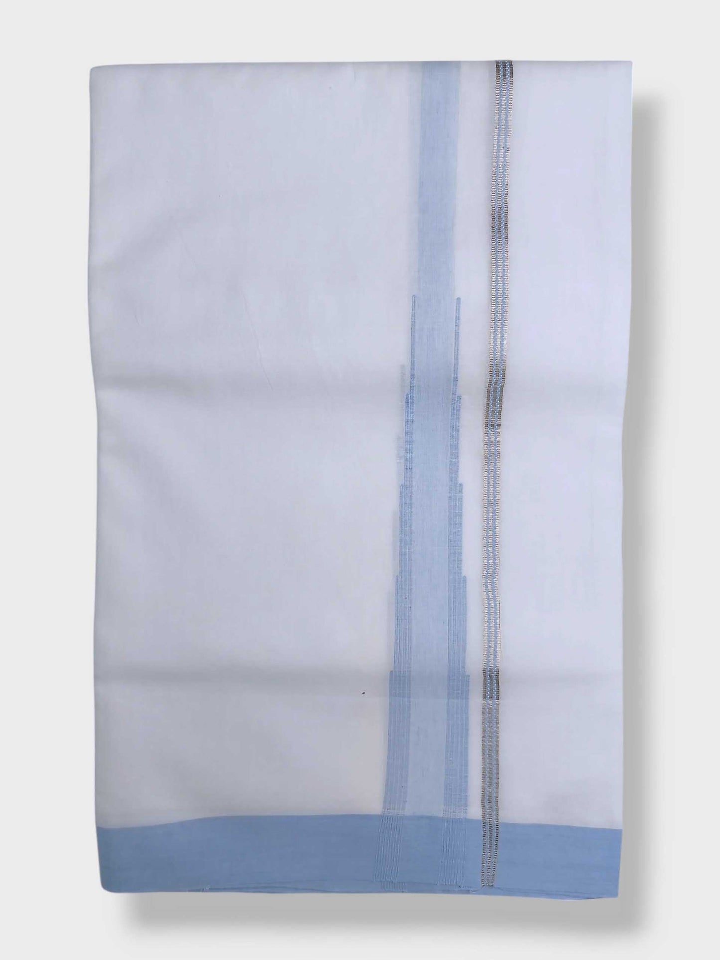 Pure White Cotton Men's Double Dhoti