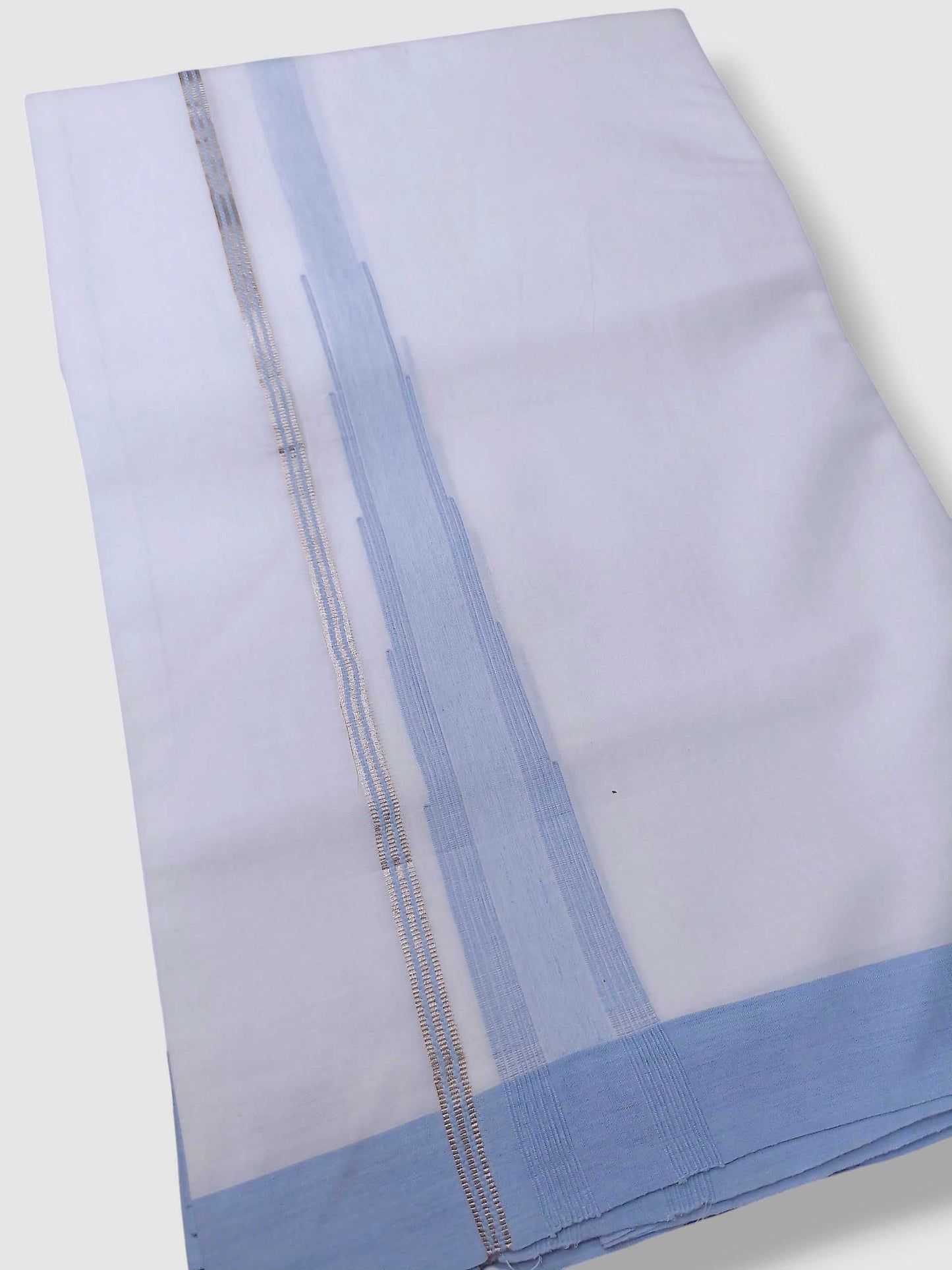 Pure White Cotton Men's Double Dhoti