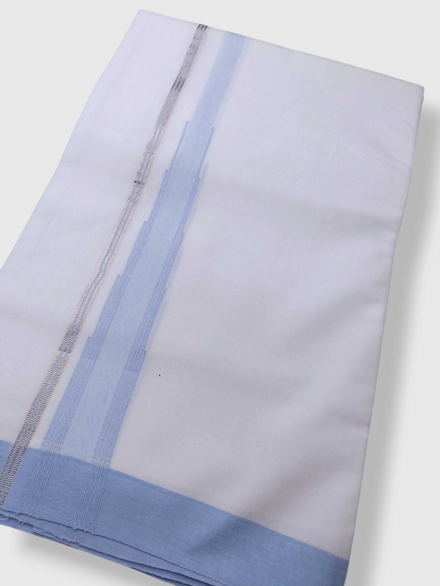 Pure White Cotton Men's Double Dhoti