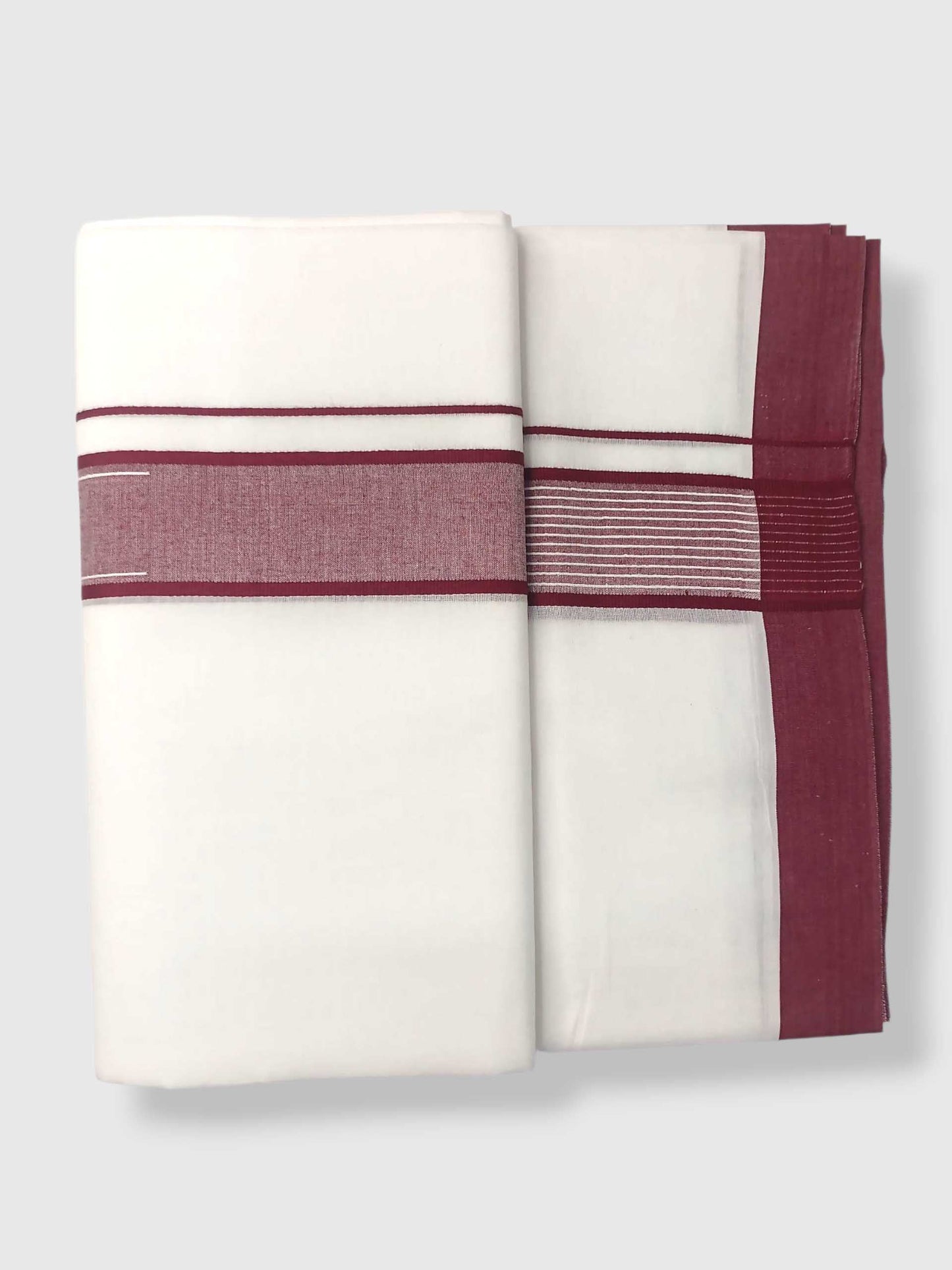 Pure White Cotton Men's Double Dhoti