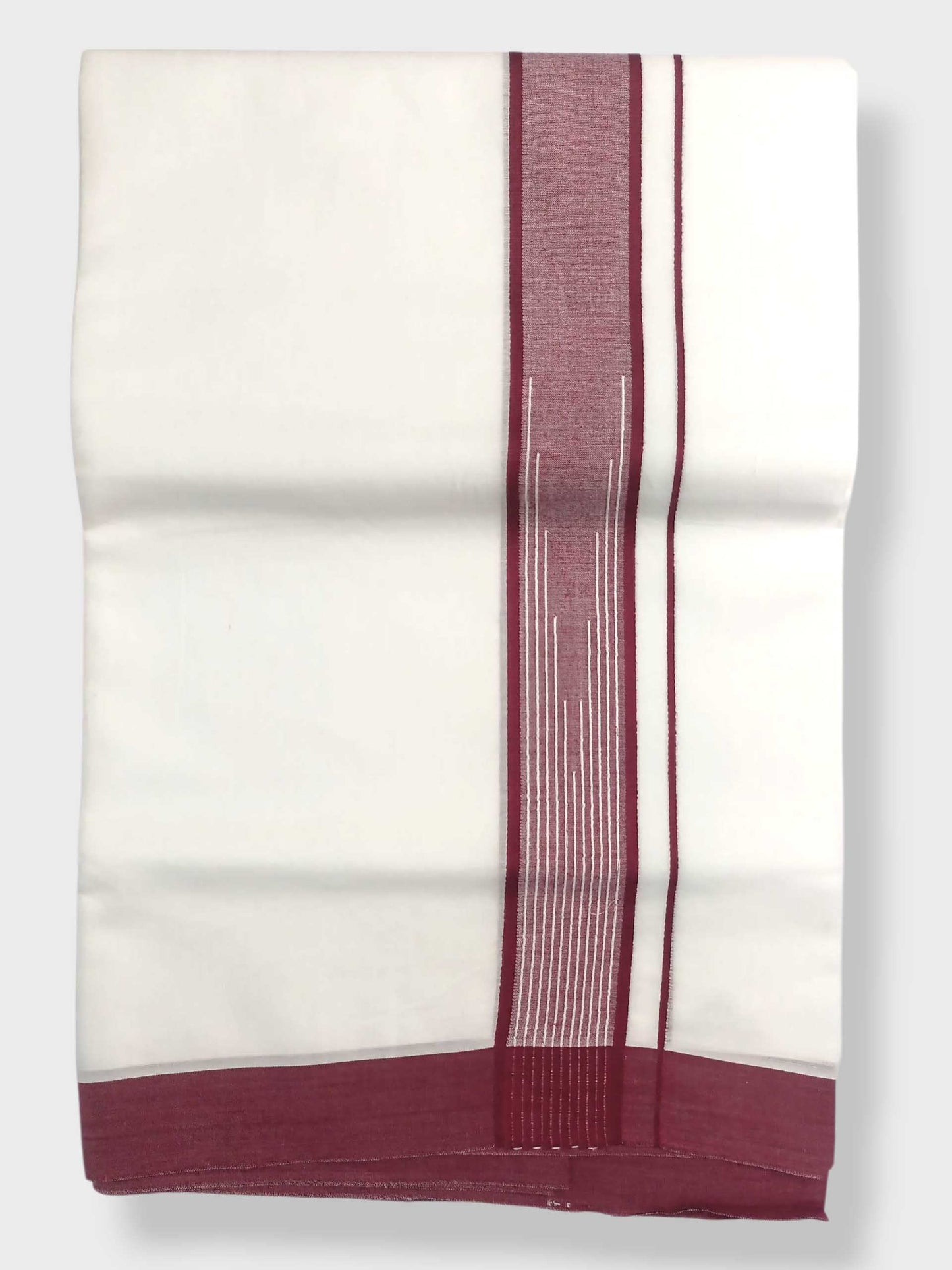 Pure White Cotton Men's Double Dhoti