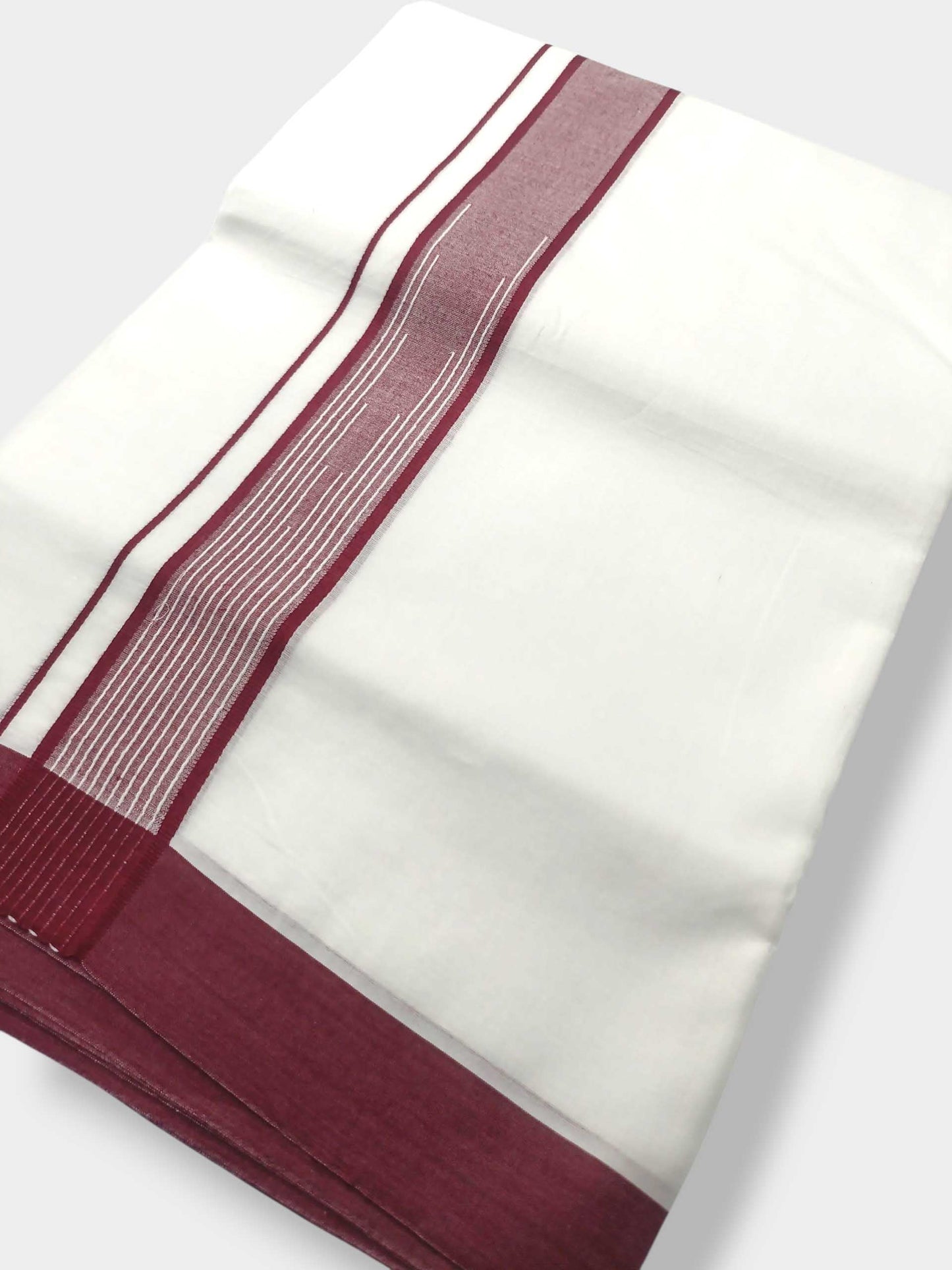 Pure White Cotton Men's Double Dhoti