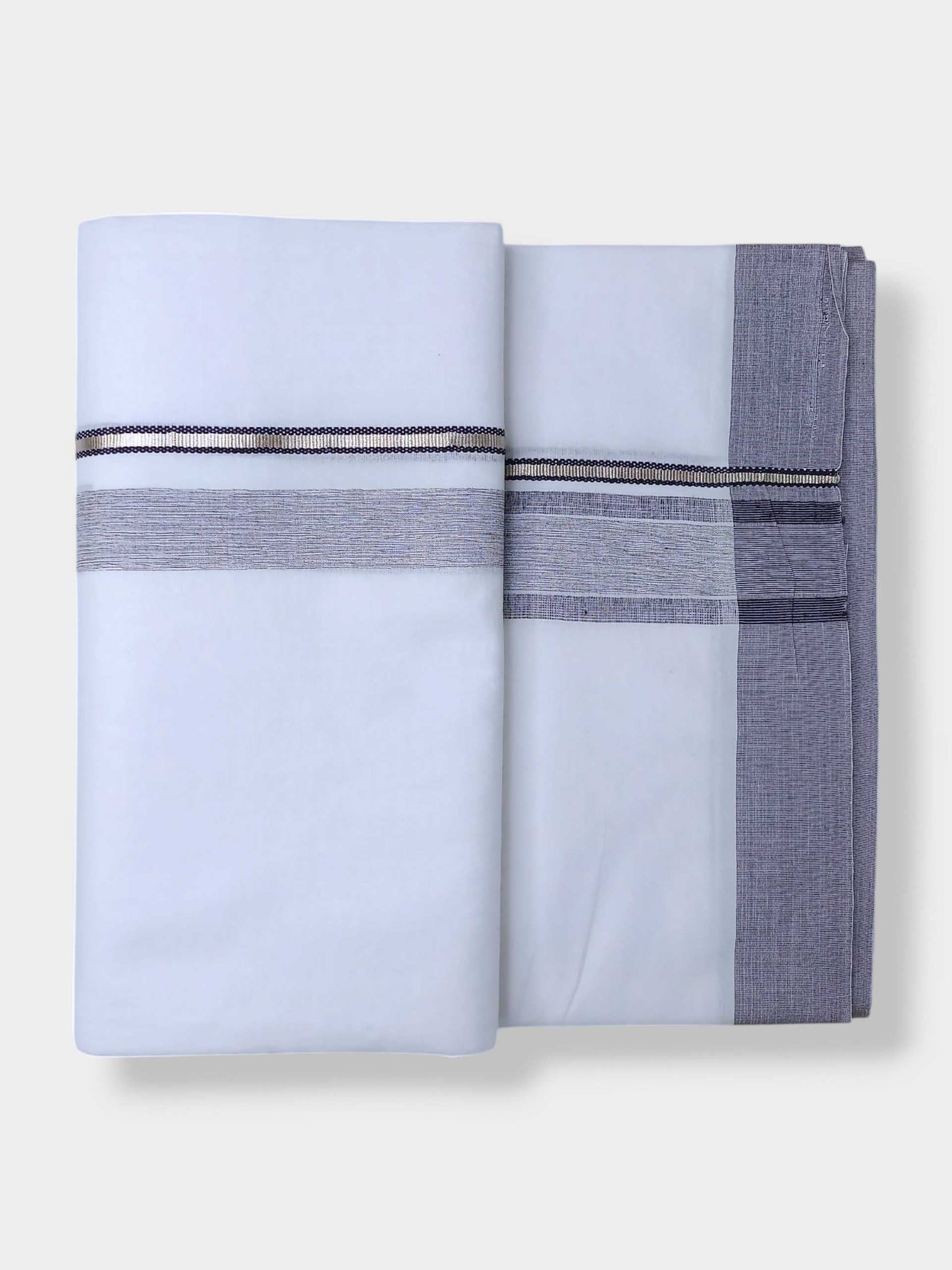 Pure White Cotton Men's Double Dhoti